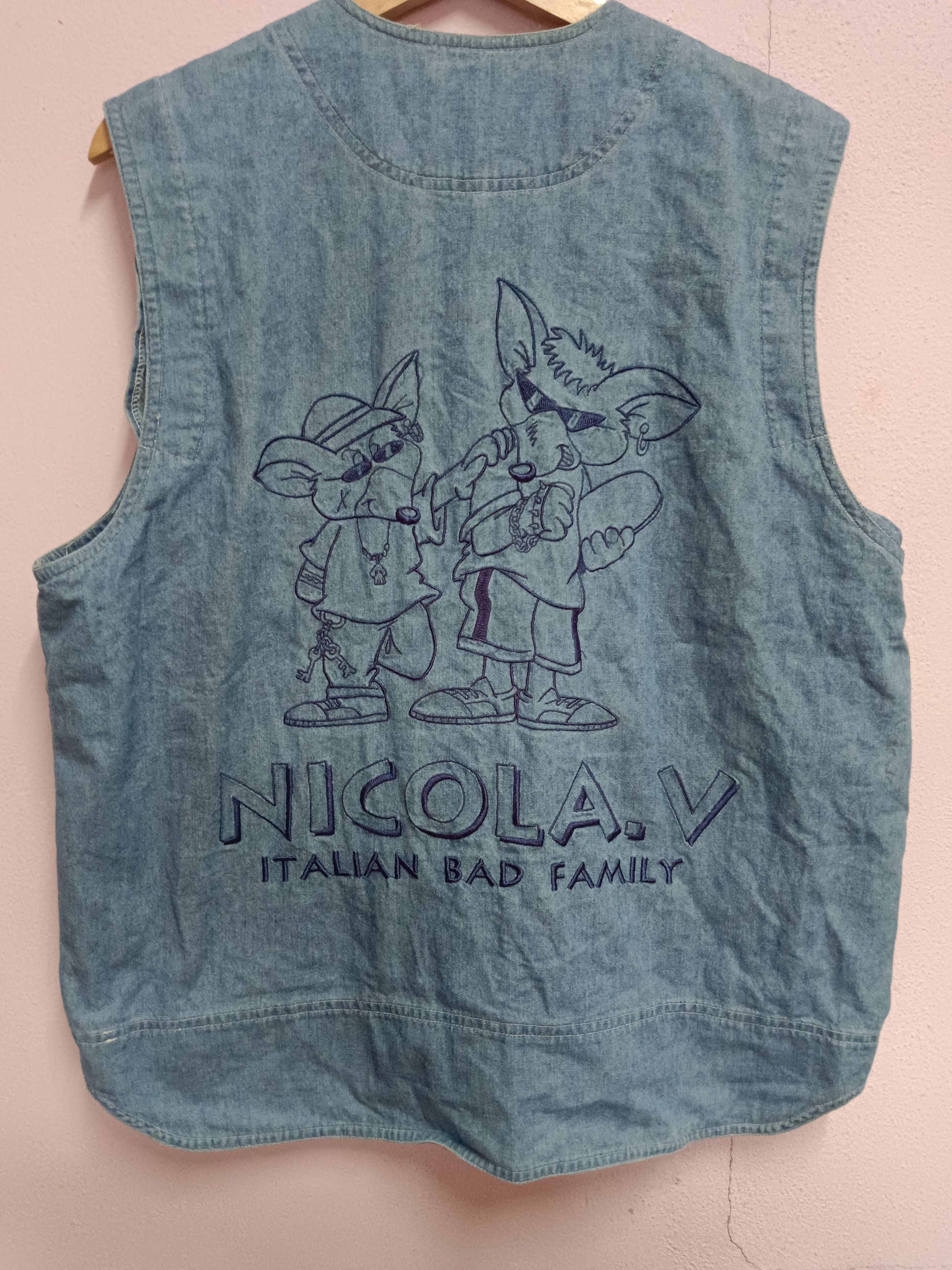 Designer 🔥NICOLA VALENTINO🔥 DENIM VEST Size US L / EU 52-54 / 3 - 4 Thumbnail