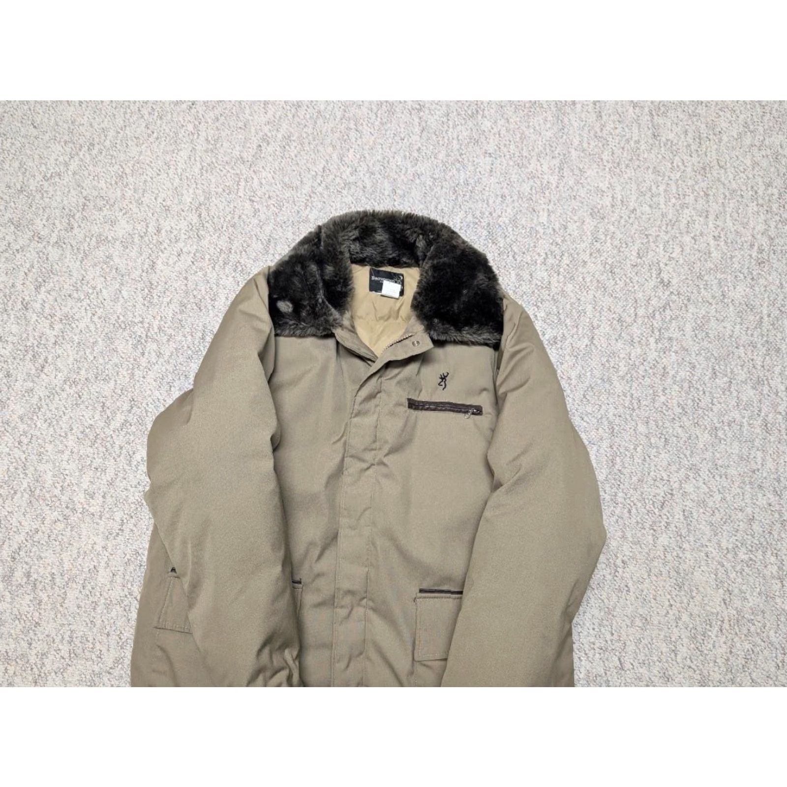 Vintage VINTAGE Browning parka COAT XL Goose Down cotton/poly shell leather trim Men XL Brown Khaki Down Insulation USA Made Size US XL / EU 56 / 4 - 5 Thumbnail