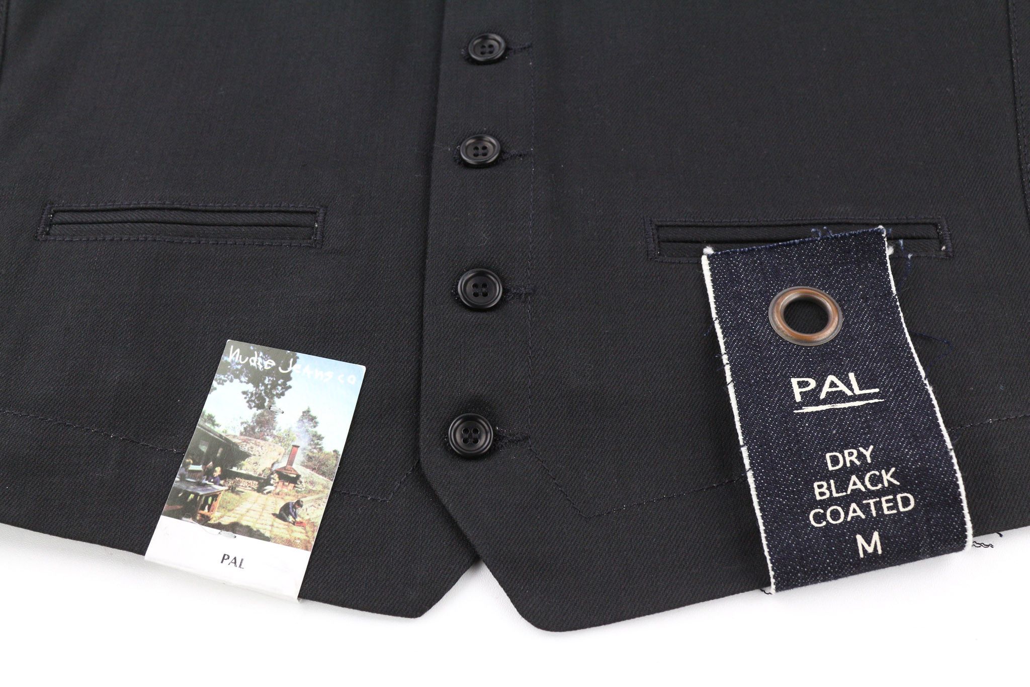 Nudie Jeans PAL M Dry Black Coated Half Belt Logo Vest 80728 Size US M / EU 48-50 / 2 - 5 Thumbnail