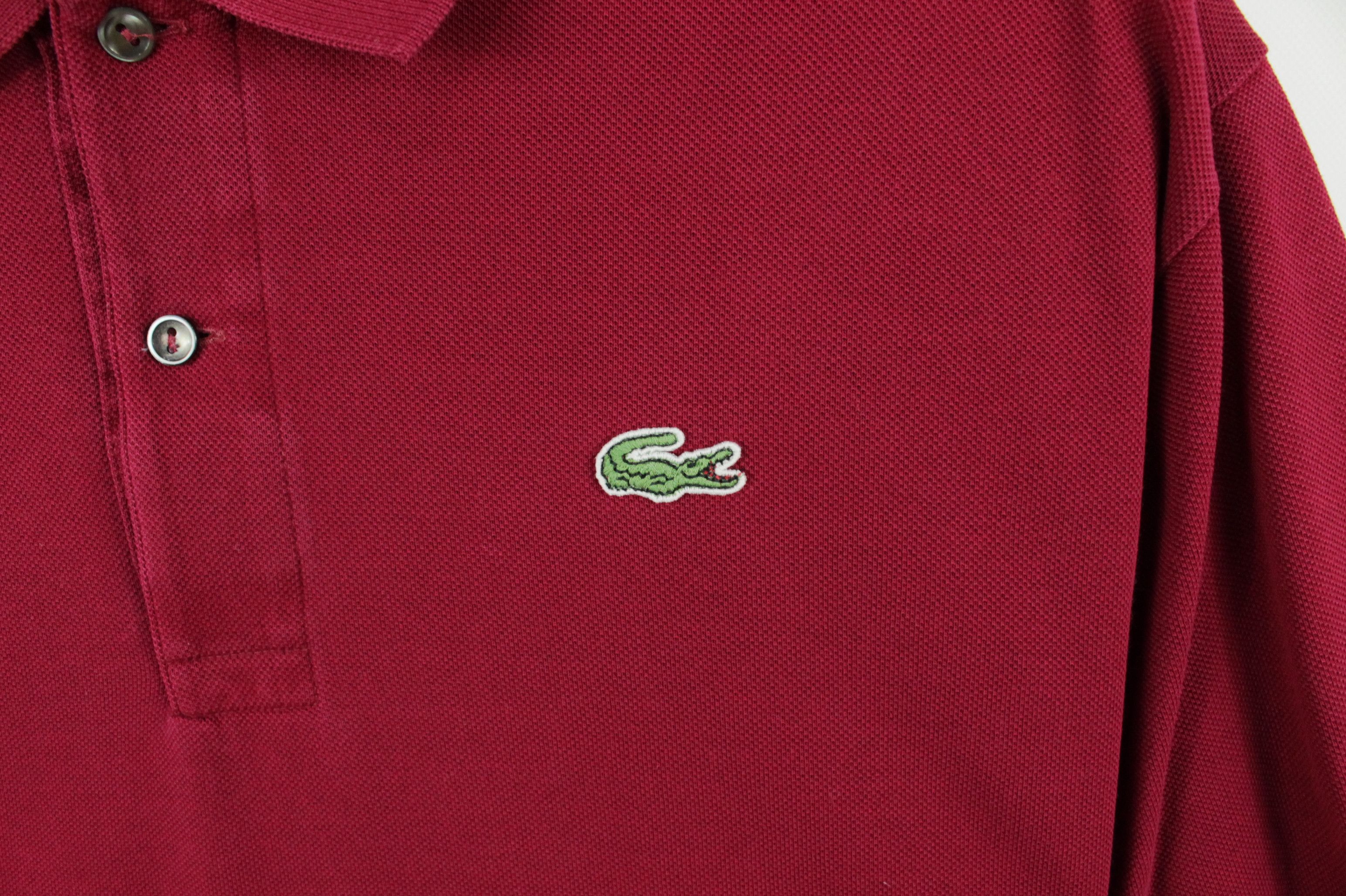 Lacoste × Vintage Vintage Lacoste Regular Fit Bordeux Polo Shirt Men's Size US XXL / EU 58 / 5 - 4 Thumbnail