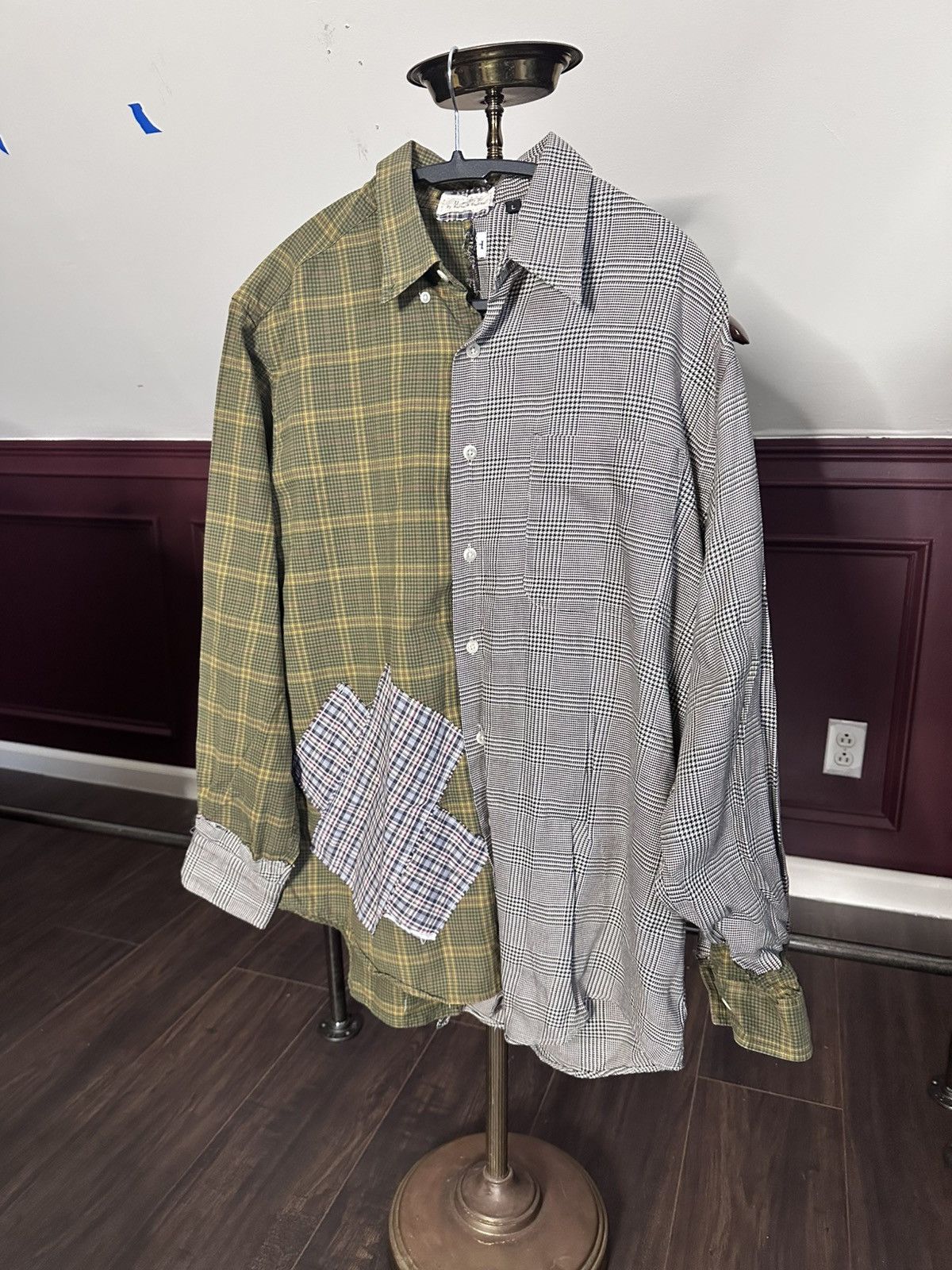 Other UPDT cut & sew upcycled flannel check patched shitt Size US L / EU 52-54 / 3 - 1 Thumbnail