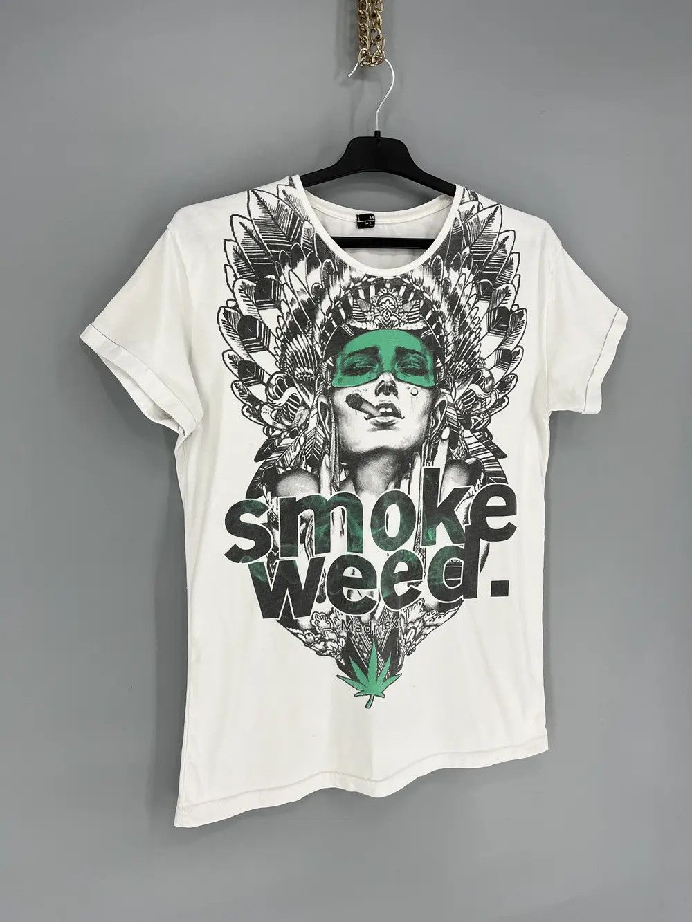 Band Tees × Vintage Vintage 90s Buds Smoke Weed Rasta Drugs Tee Dope Cannabis Size US M / EU 48-50 / 2 - 2 Thumbnail