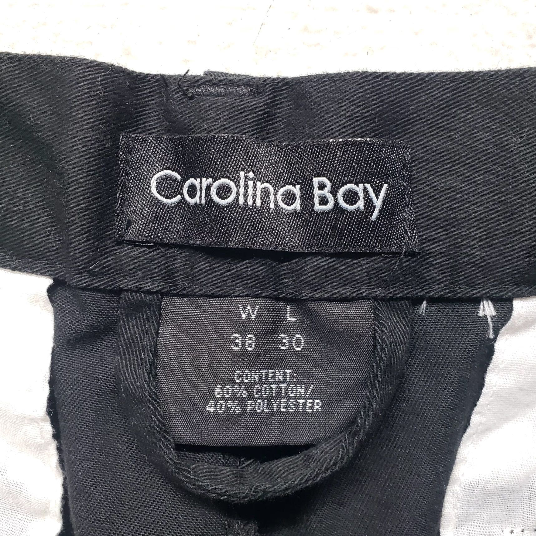 Vintage Carolina Bay Pants Black Flat Front Adult Men's Size 38 Inseam 30 in Cotton Polyester Dress Pants Men's Size US 38 / EU 54 - 3 Thumbnail
