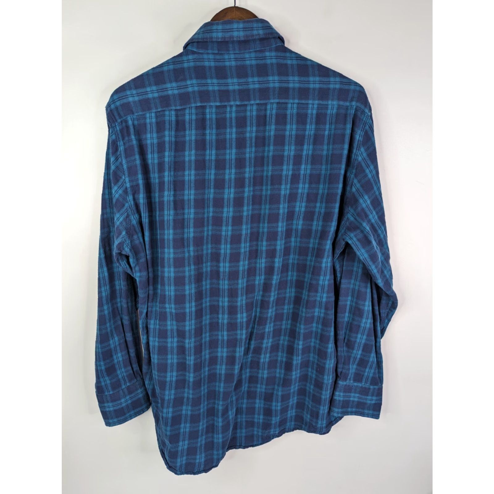 Tailorbyrd Tailor Byrd Men’s Button-Front Long Sleeve Blue Plaid Flannel Shirt L Size US L / EU 52-54 / 3 - 4 Thumbnail
