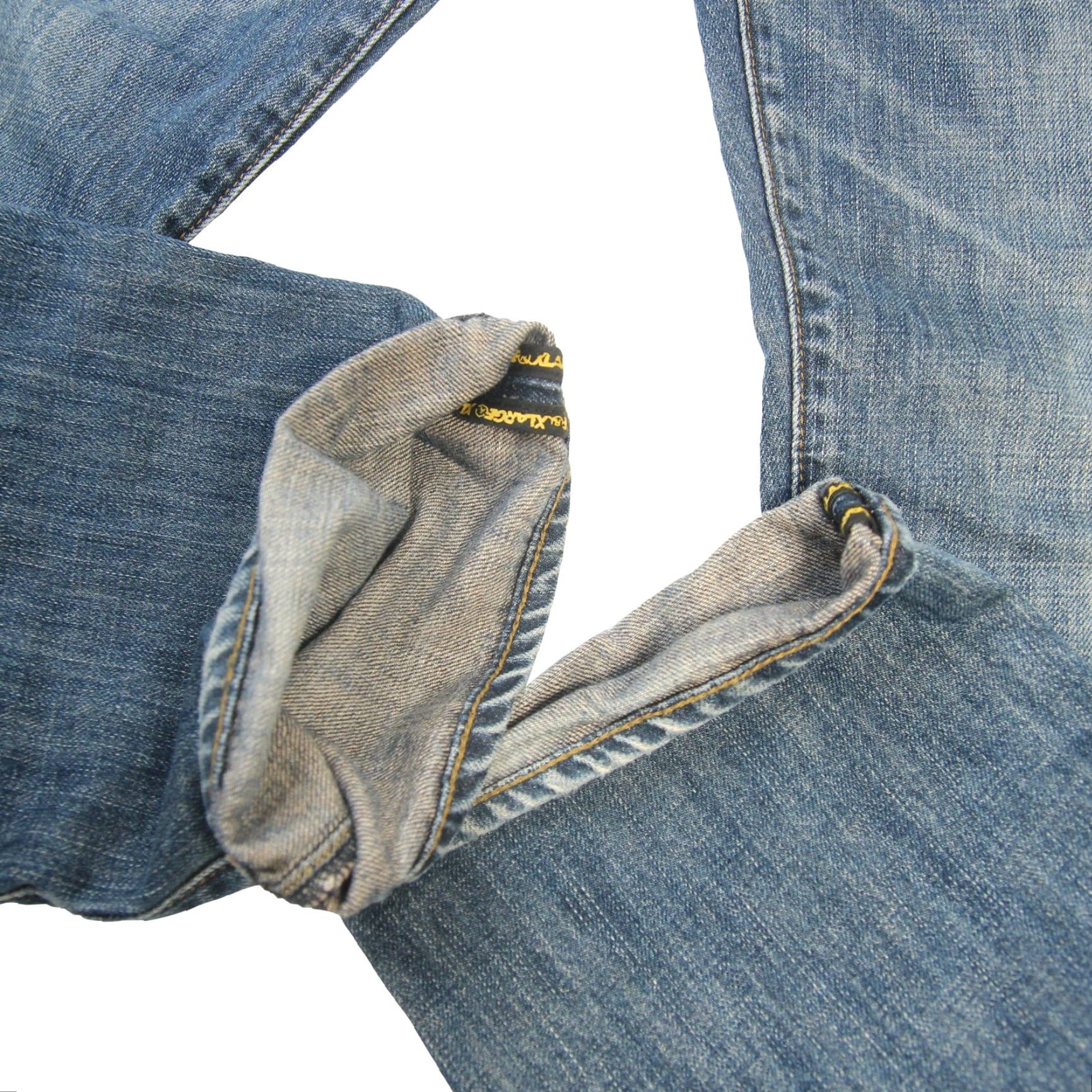 Vintage VINTAGE XLarge Mens Jeans 34x30 Pocket Spellout Blue 90s Streetwear Boys Mens Size US 34 / EU 50 - 4 Thumbnail