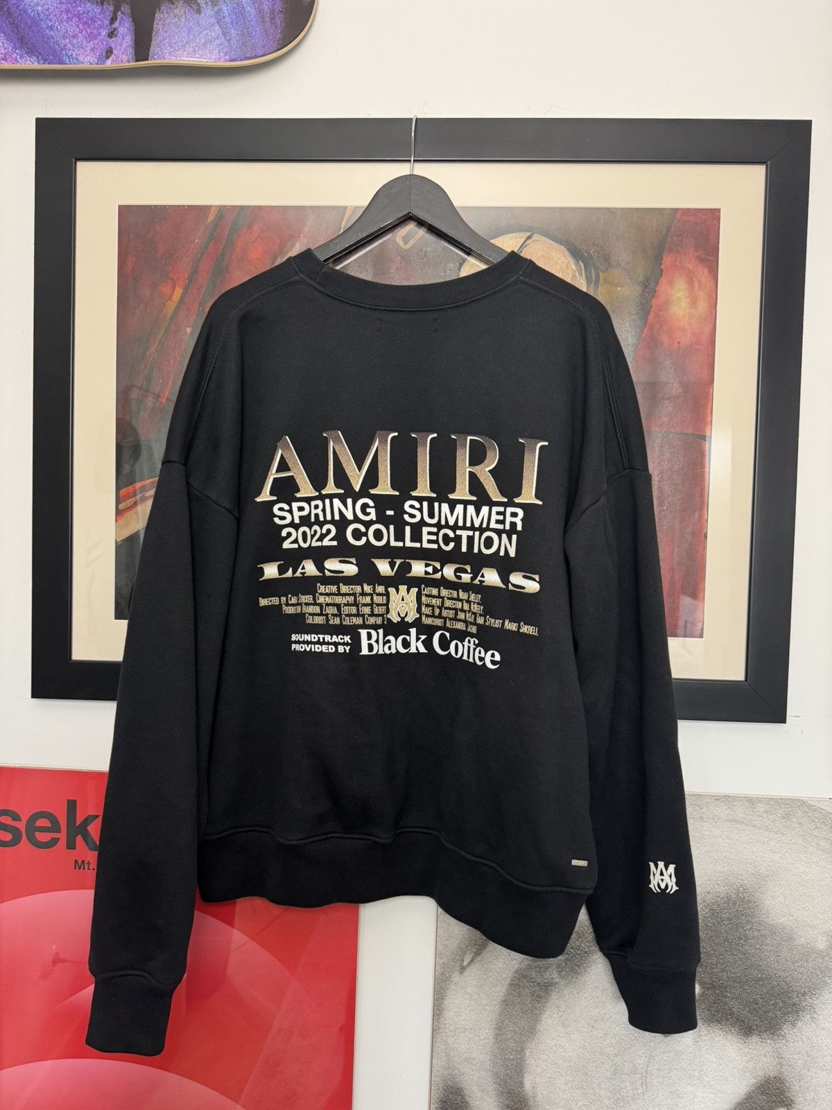Amiri SS22 Amiri Black Coffee Las Vegas Designer Crewneck Event Size US M / EU 48-50 / 2 - 1 Thumbnail