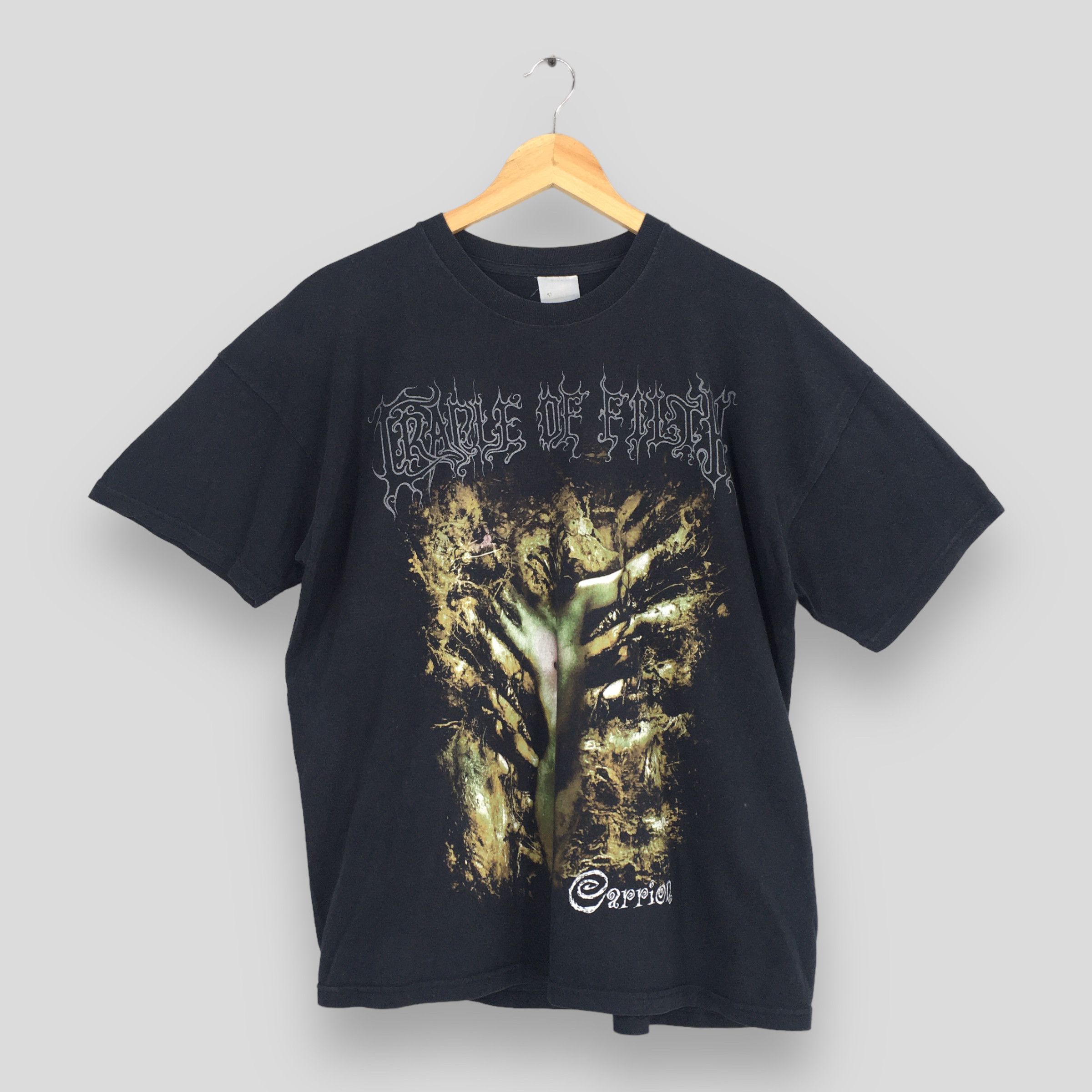 image of Band Tees x Rock Band Vintage 90's Cradle Of Filth Carrion T Shirt Large in Black, Men's