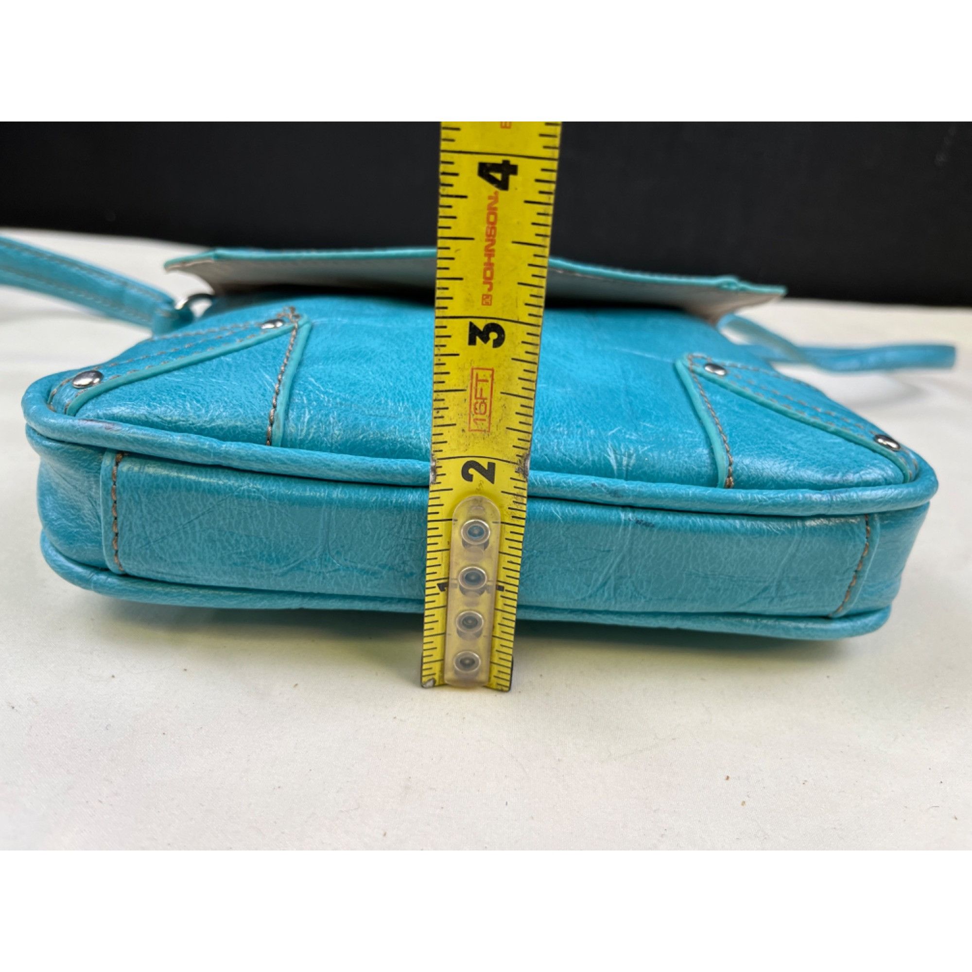 Nine West Nine West Women's Blue Turquoise Leather Crossbody Mini Bag Size ONE SIZE - 5 Thumbnail