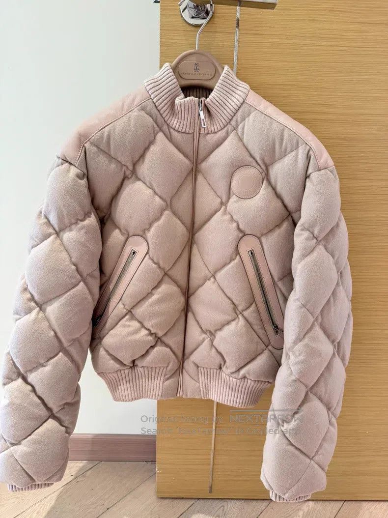Hermes Hermes Cashmere and Leather Padded Jacket Size XXS / US 00 / IT 34 - 1 Thumbnail