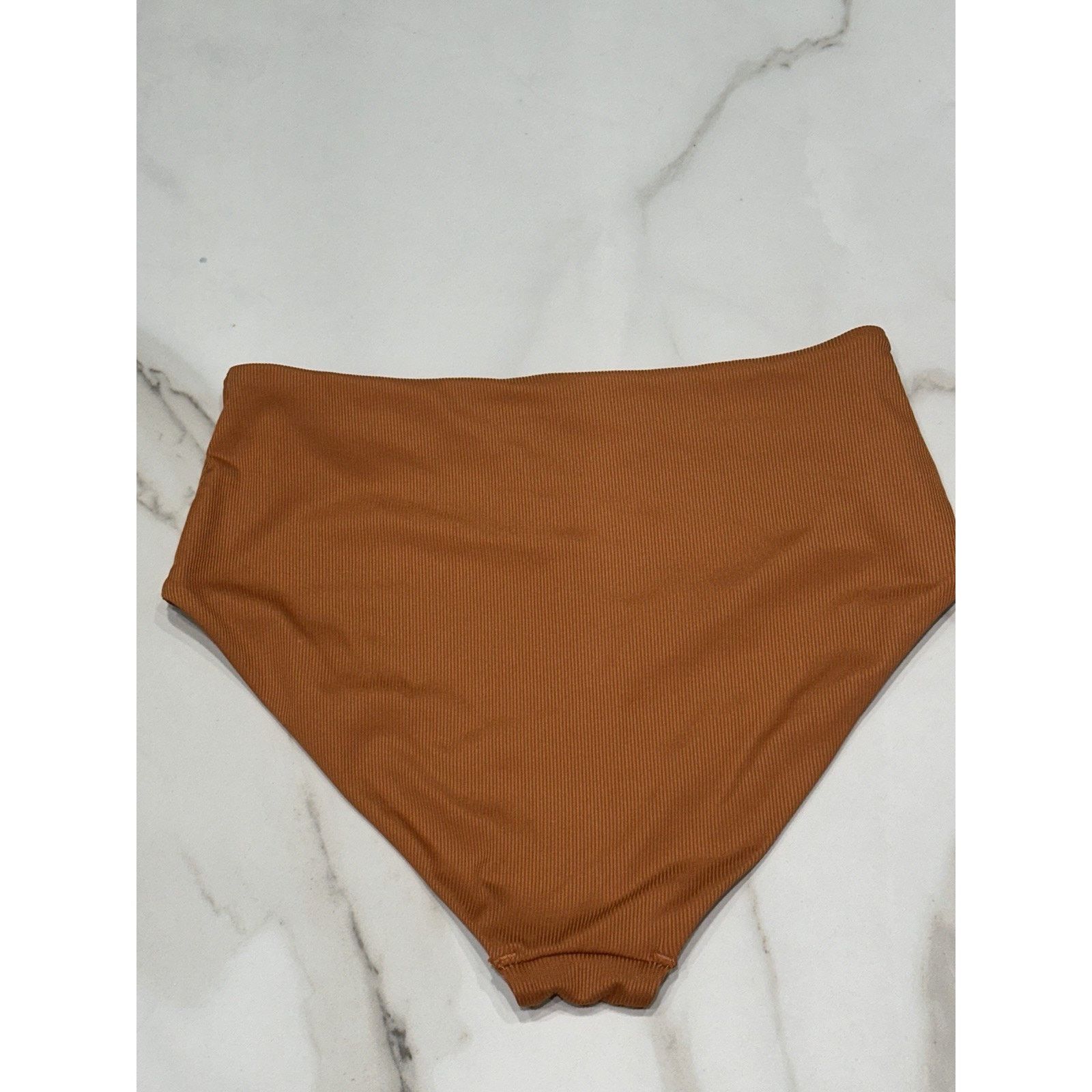 Primark Primark Ribbed Dark Orange High Cut Bikini Bottoms, Size 2 Size ONE SIZE - 5 Thumbnail