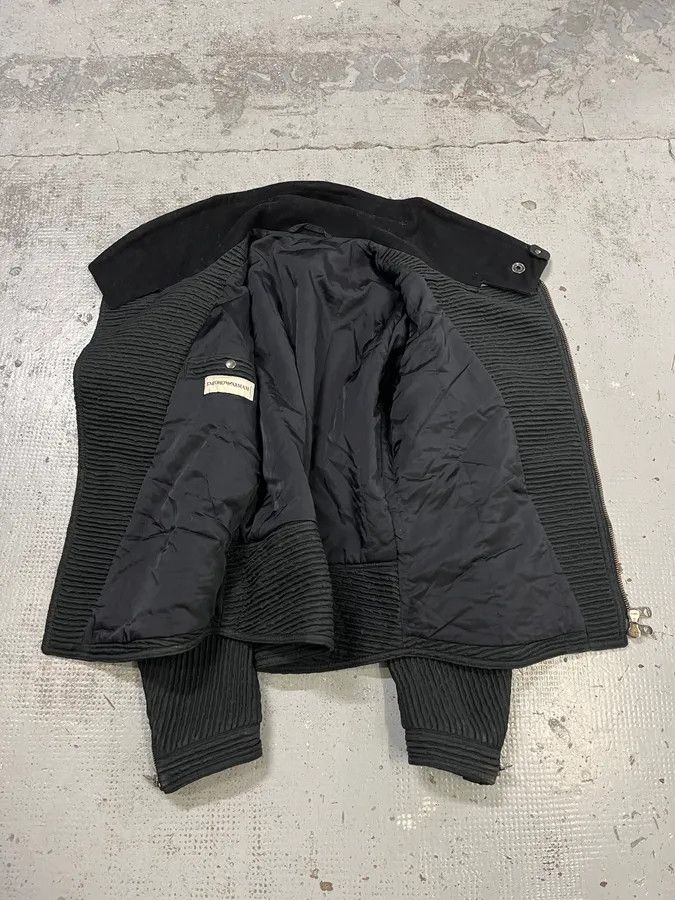 Emporio Armani AW2002 Emporio Armani Pleated Cropped Asymmetrical Black Jacket Size US S / EU 44-46 / 1 - 9 Thumbnail