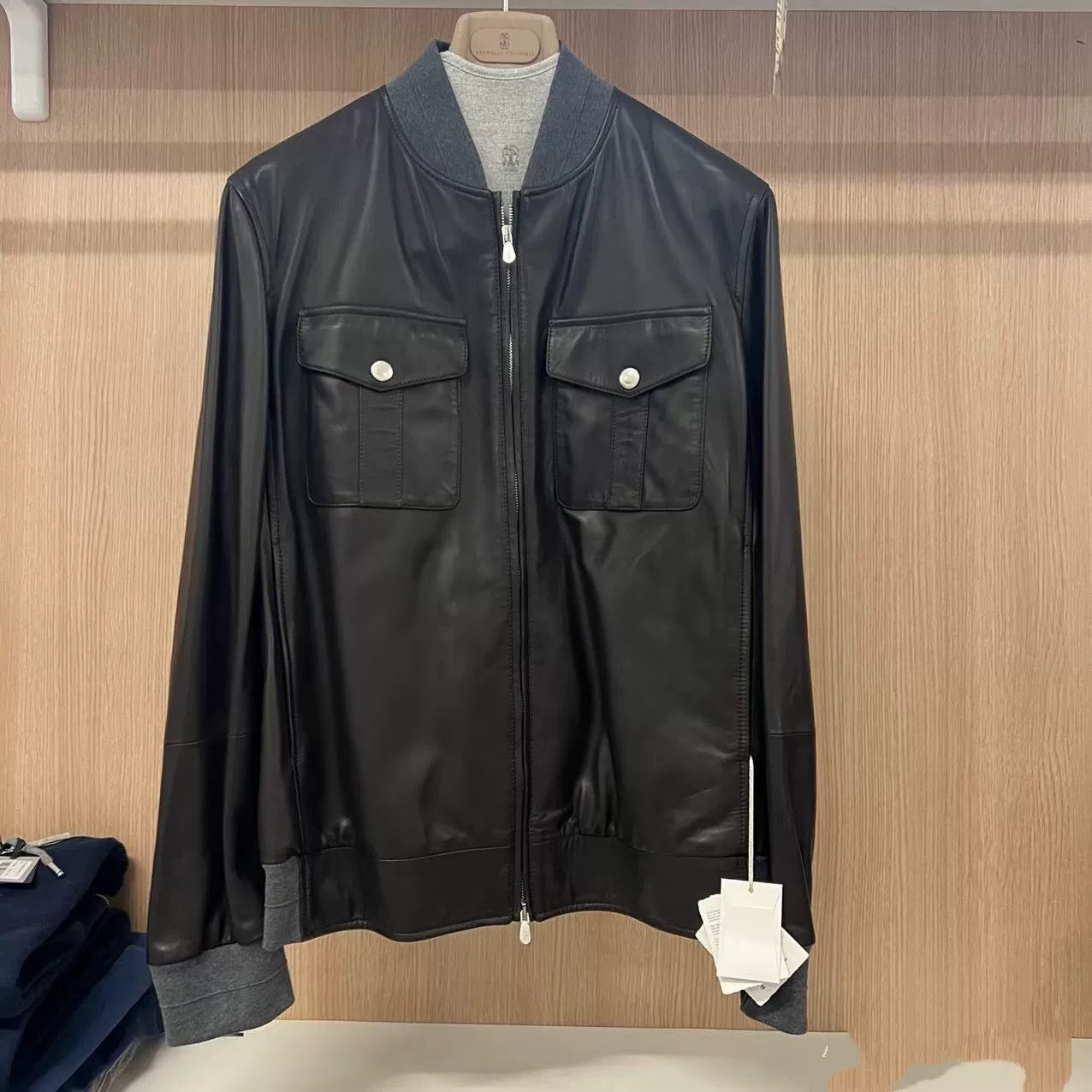 Brunello Cucinelli Brunello Cucinelli Lambskin Leather Jacket Size US M / EU 48-50 / 2 - 1 Thumbnail