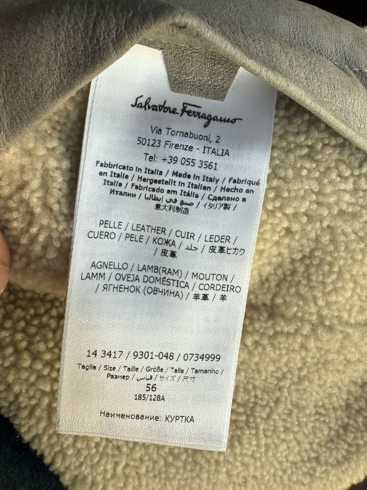 Salvatore Ferragamo Ferragamo Shearling Lamb Leather Bomber Jacket Gray Size US XL / EU 56 / 4 - 10 Thumbnail