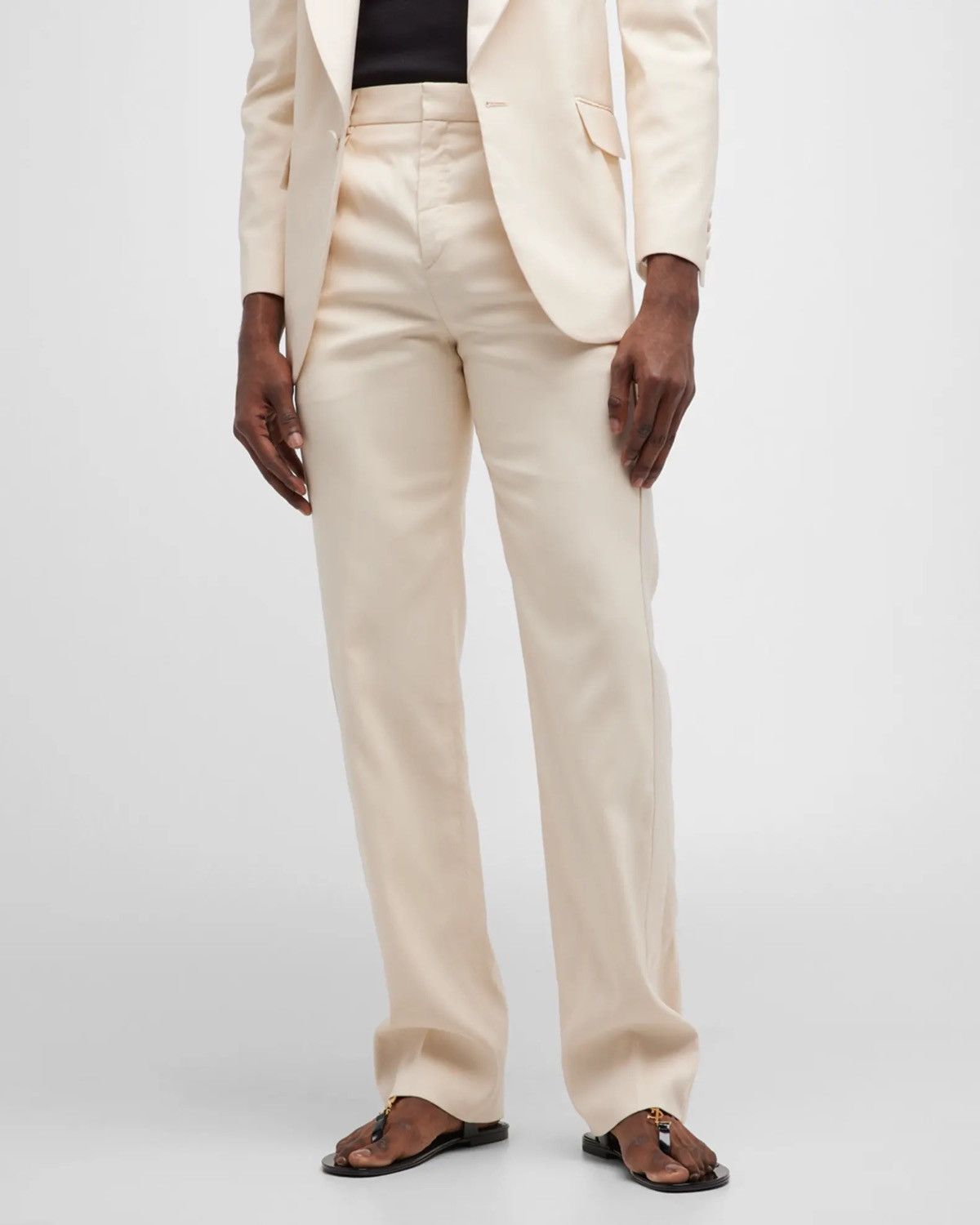 Saint Laurent Paris 🔥$3.1K VALUE🔥 Straight Leg Silk Tuxedo Pants Size 52R - 1 Thumbnail