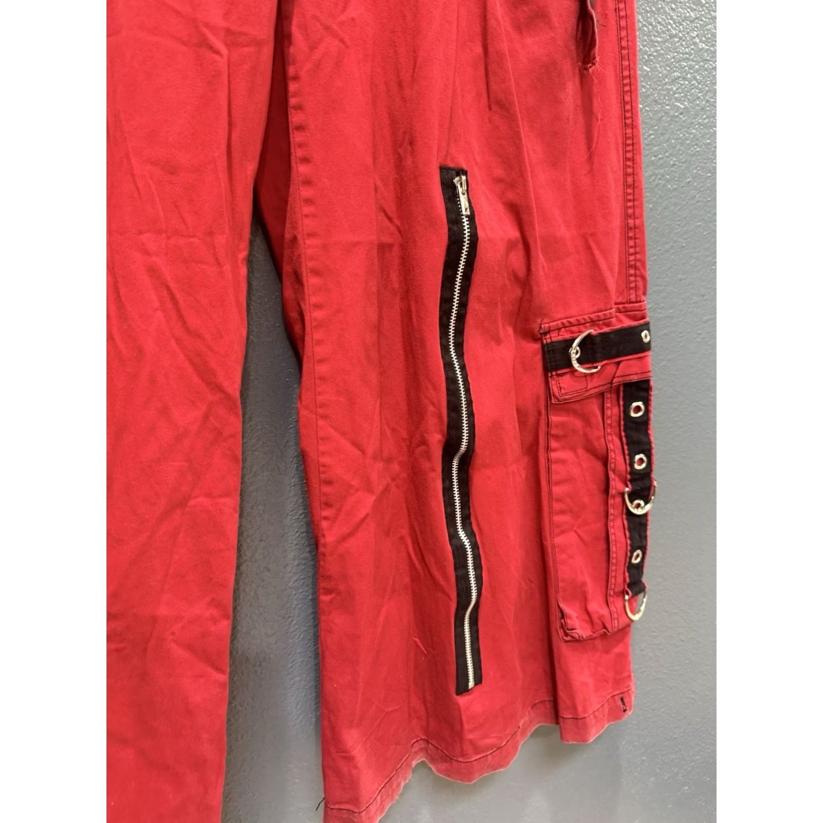 Trippen VINTAGE Tripp NYC Pants Size Medium Red Y2K Baggy Wide Leg Raver Men’s Size US 31 - 5 Thumbnail