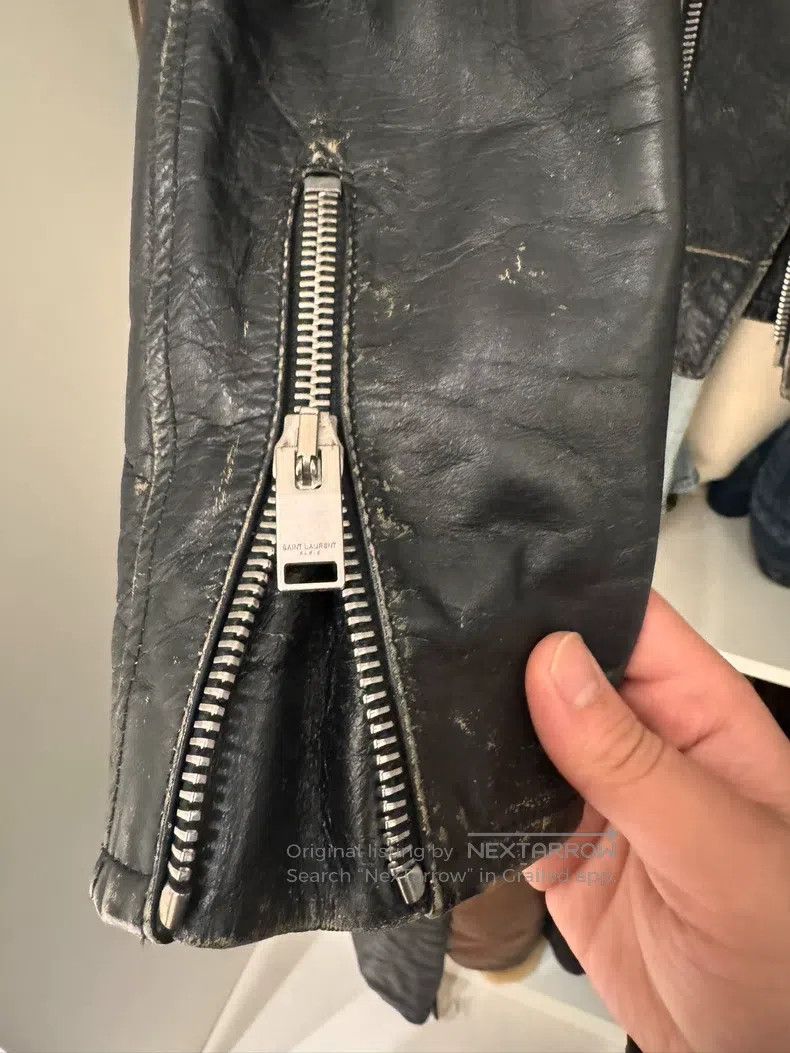 Saint Laurent Paris Saint Laurent Paris Distressed L01 Cowhide Leather Jacket Size US M / EU 48-50 / 2 - 9 Thumbnail