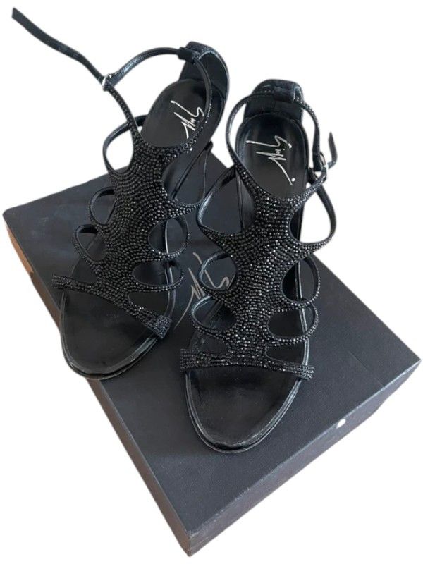 Giuseppe Zanotti Giuseppe Zanotti Coline 110 Cruel Black Summer Embellished Size US 7 / IT 37 - 4 Thumbnail