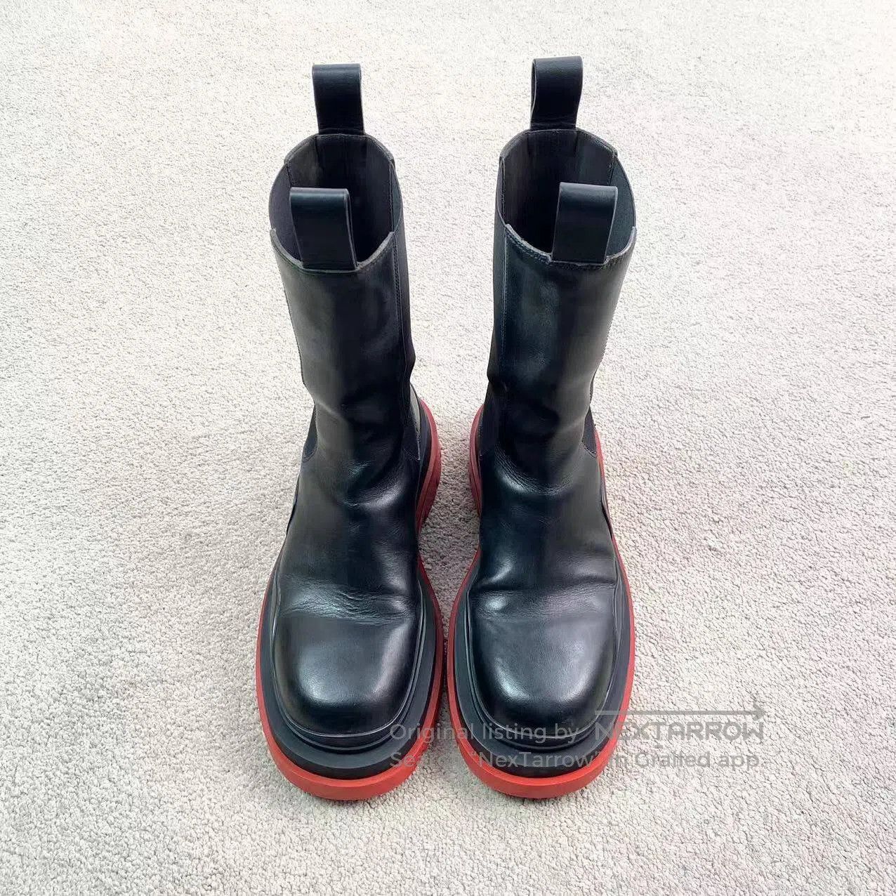 Bottega Veneta Bottega Veneta Black and red thick-soled pipe Chelsea boot Size US 8.5 / IT 38.5 - 2 Thumbnail