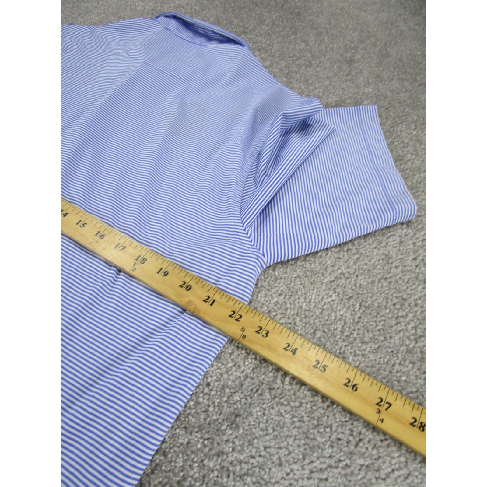 Vintage Ronald Rose Polo Shirt Mens M Blue Striped Stretch Golf Stain Size US M / EU 48-50 / 2 - 6 Thumbnail