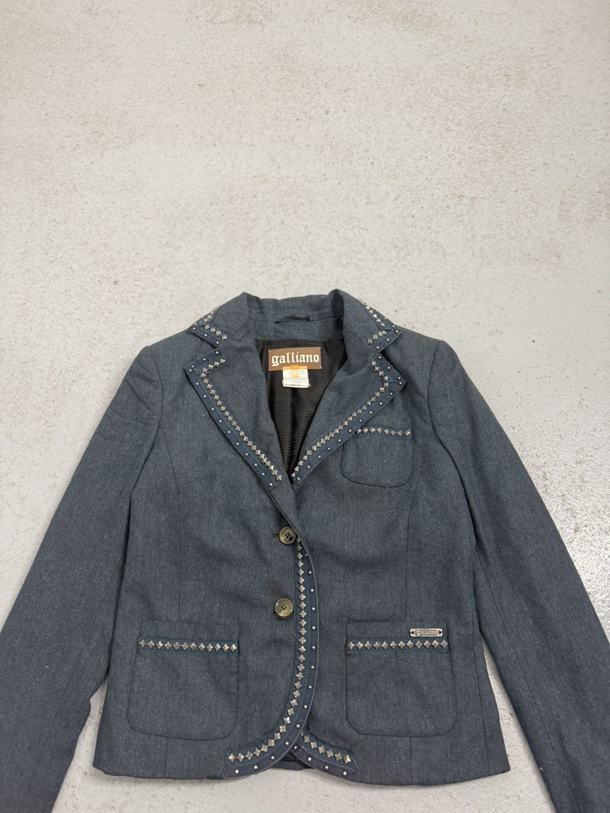 John Galliano Vintage John Galliano FW04 Studded Blazer Size S / US 4 / IT 40 - 4 Thumbnail