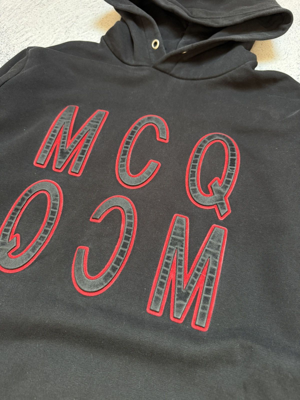 Alexander McQueen Alexander McQueen McQ Big Logo Black Distressed Hoodie Black Size US M / EU 48-50 / 2 - 5 Thumbnail