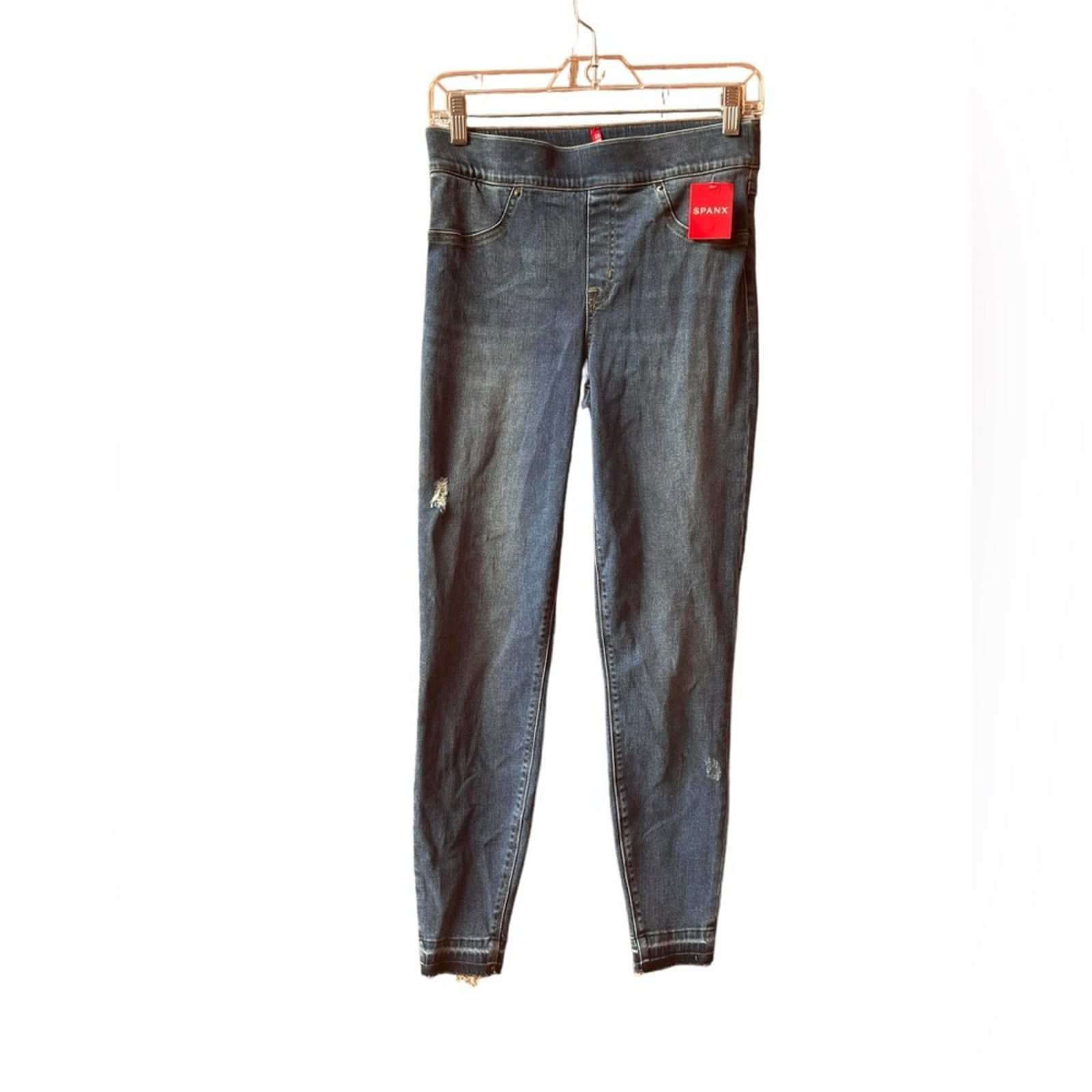 Spanx SPANX Distressed Ankle Skinny Jeans Medium Wash Size 28" / US 6 / IT 42 - 1 Thumbnail