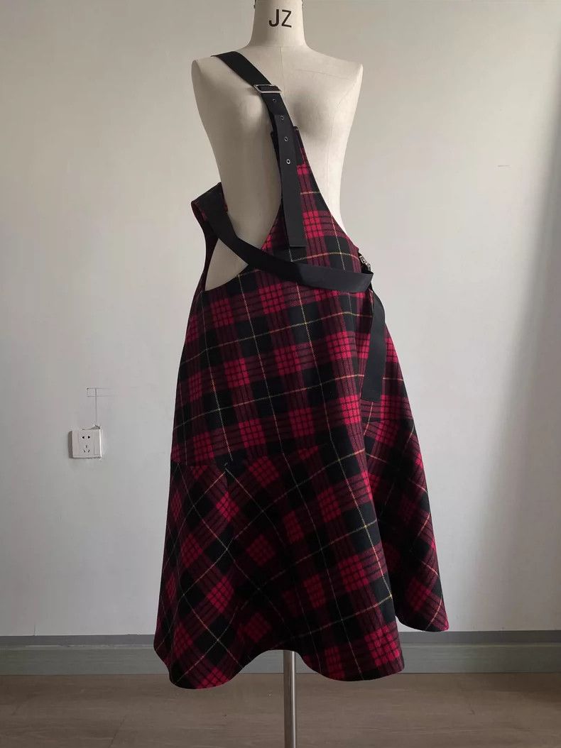 Junya Watanabe Punk Plaid Wool Buckle Strap Dress Size S / US 4 / IT 40 - 1 Thumbnail