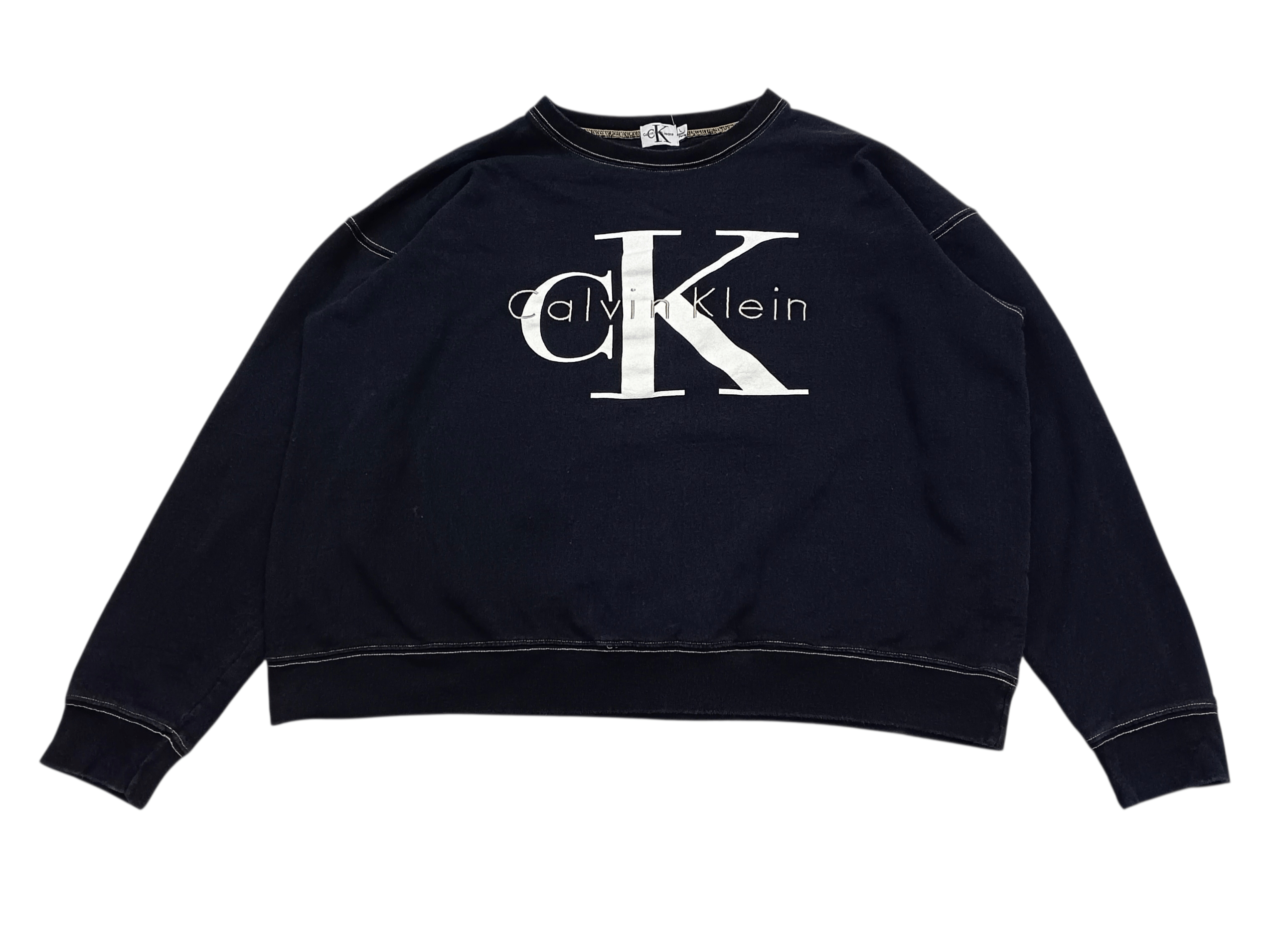 Calvin Klein Vintage Calvin Klein Embroidery Big Logo Sweatshirt Size US L / EU 52-54 / 3 - 1 Thumbnail
