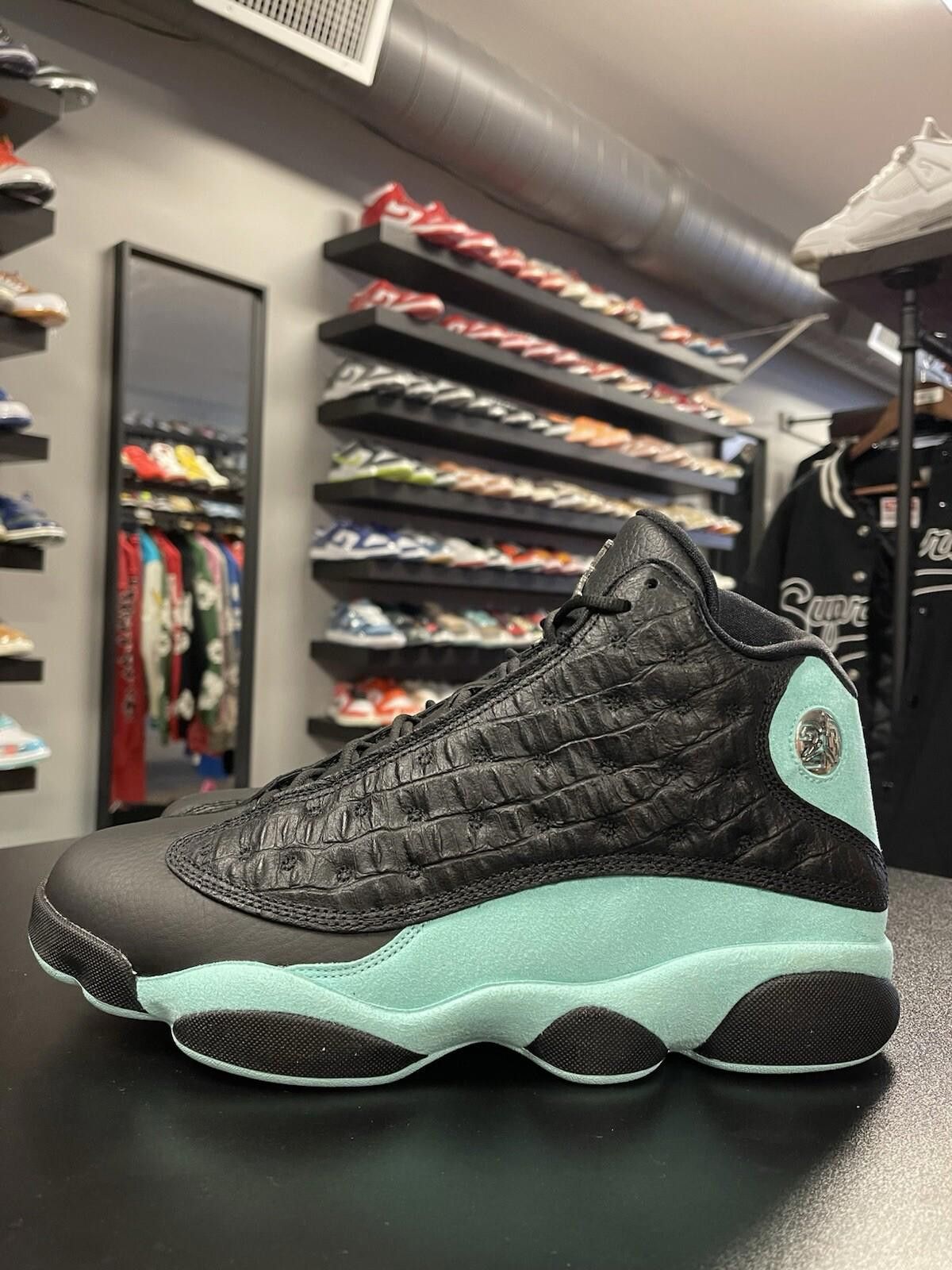 Size 11 Nike Air Jordan 13 Retro Black Island Green Shoes