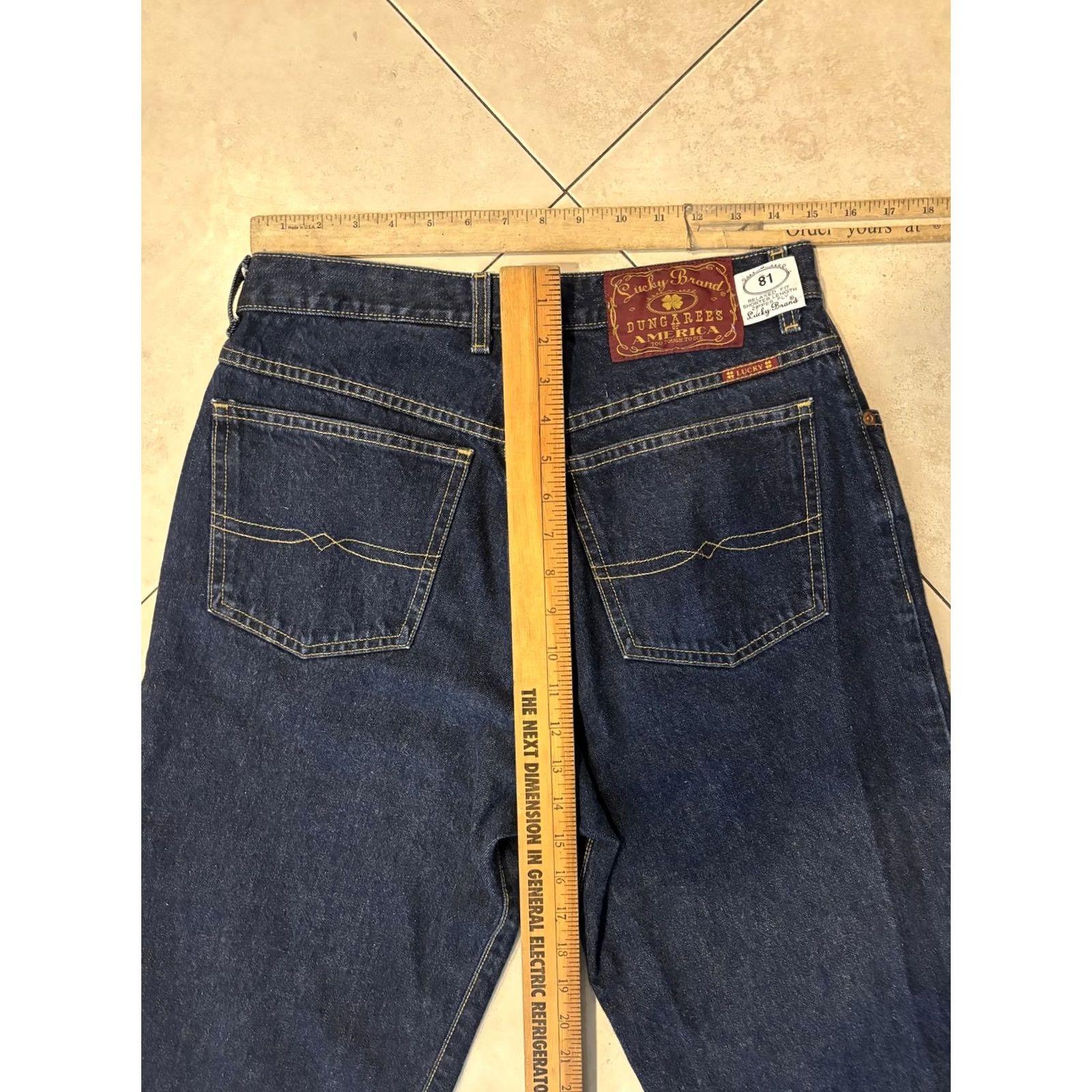 Lucky Brand VINTAGE Lucky Brand Dungarees Jeans Mens 33x29 Blue 81 Relaxed Straight USA Jeans Mens 33 Blue 5-Pocket Logo Zip Fly Size US 32 / EU 48 - 7 Thumbnail
