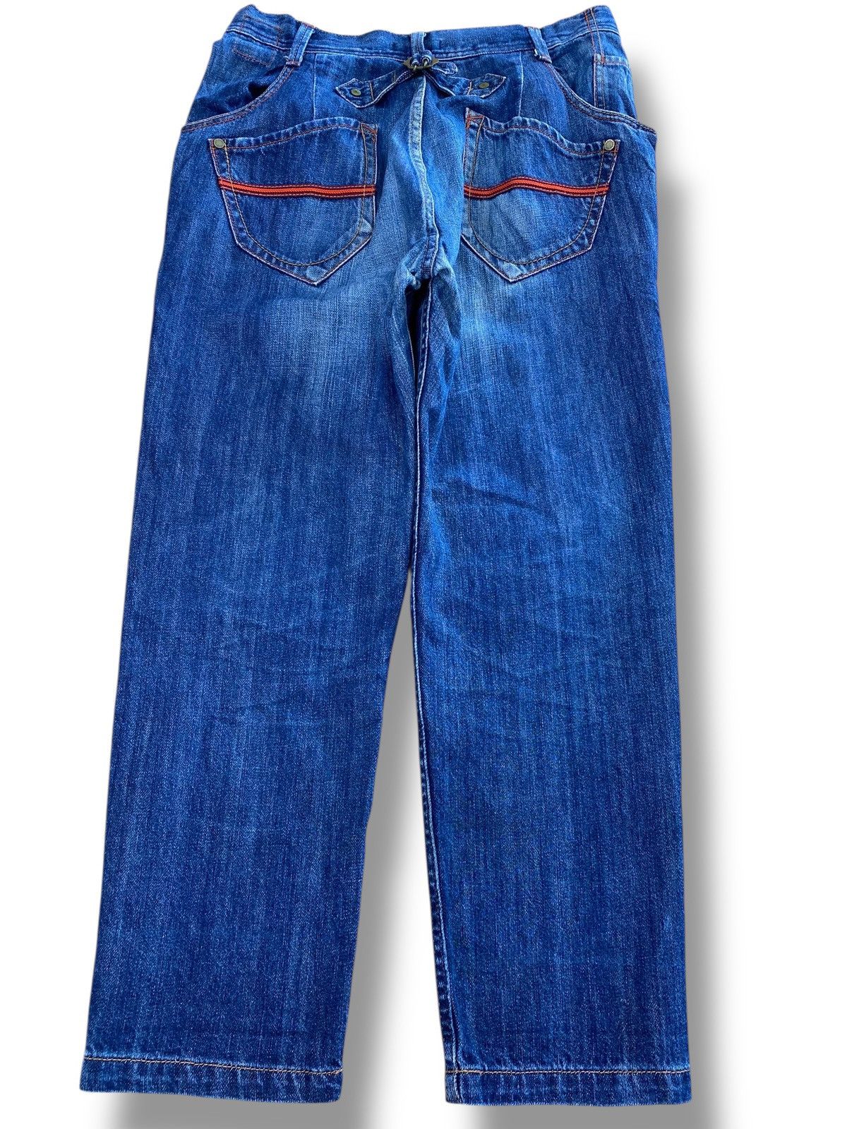 Japanese Brand Japanese Brand Vintage Blue Distressed Straight-Leg Jeans Size US 28 / EU 44 - 3 Thumbnail