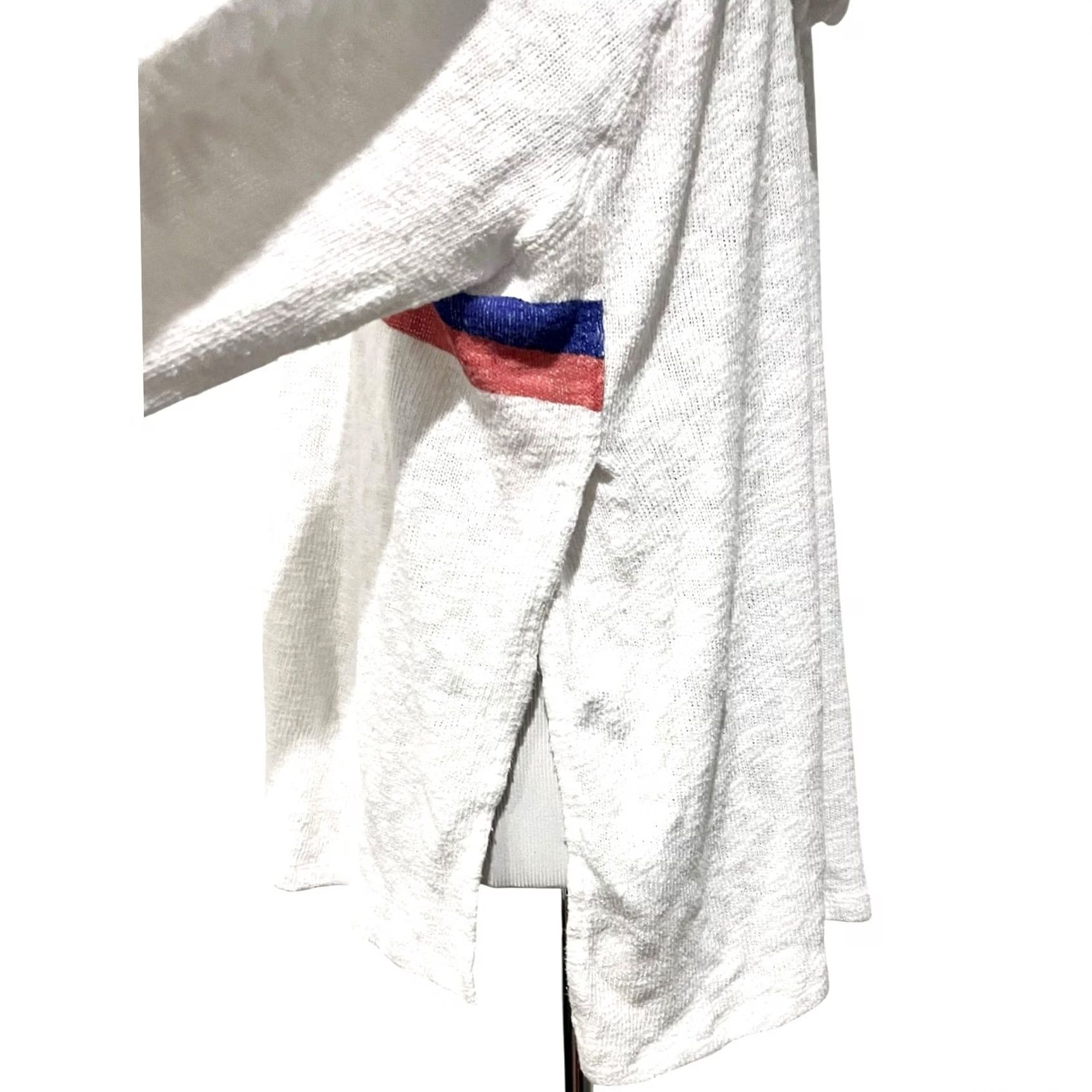 Sundry Sundry Hooded Sweater White L Oversized Slub Knit High Side Slits Slouchy Pullover Womens Size L / US 10 / IT 46 - 5 Thumbnail