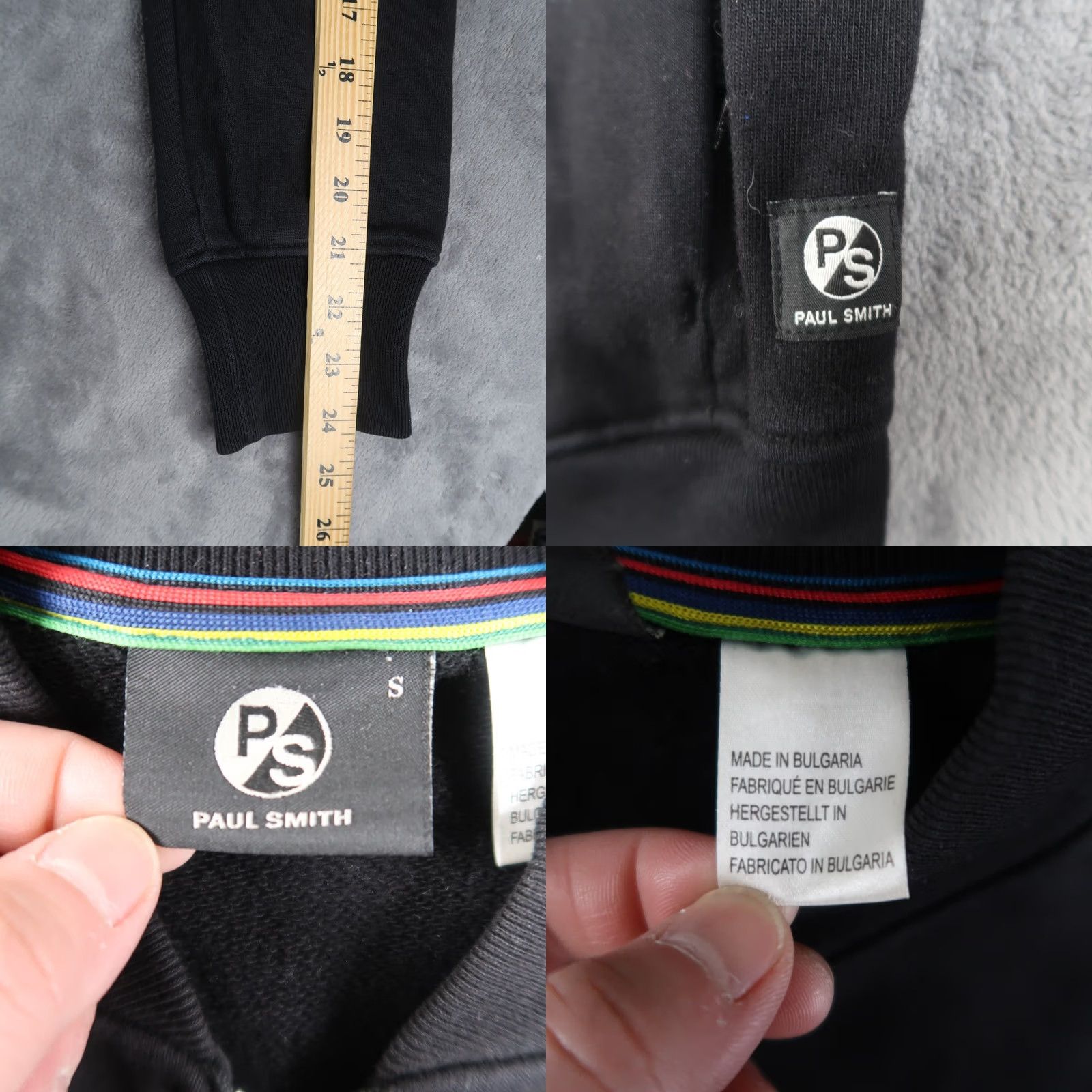 Paul Smith Paul Smith Mens Full Zip Sweatshirt Blk Cotton S Small Logo Embroidered Crew Neck Zip Jacket Gift Size US S / EU 44-46 / 1 - 8 Thumbnail