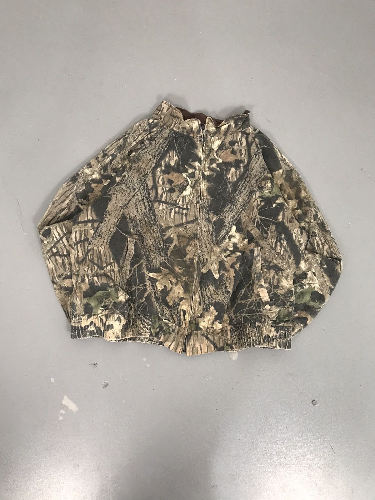 Vintage mossy oak real tree blanket line jacket