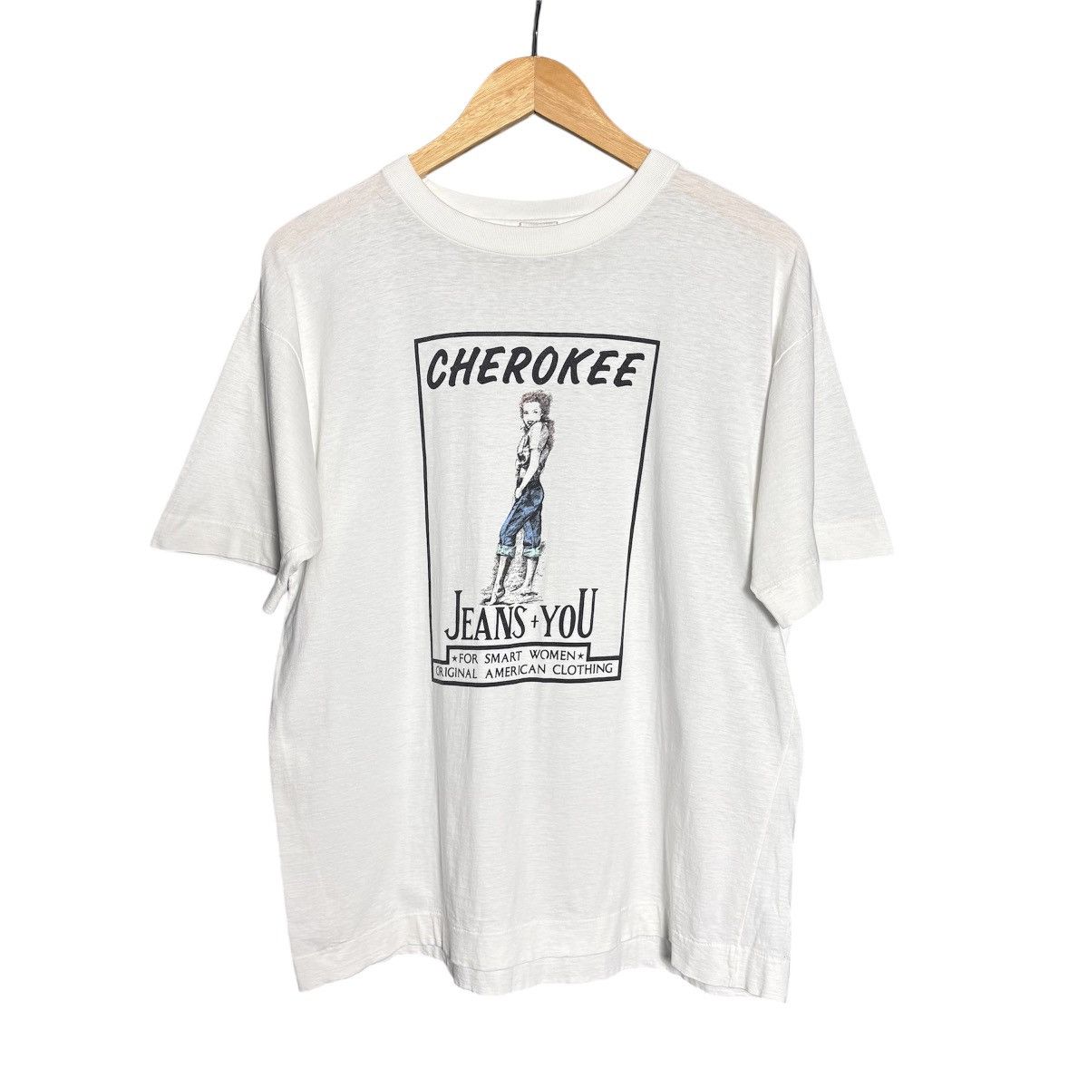 Vintage Vintage 90s Cherokee Jeans+You American Clothing Art T-Shirt Size US L / EU 52-54 / 3 - 1 Thumbnail