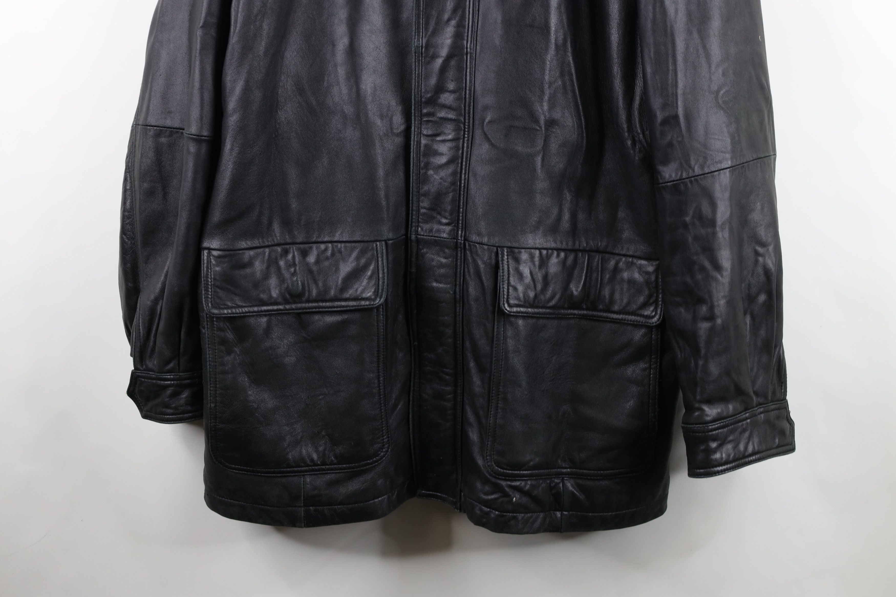 Jos. A. Bank Vintage Jos A Bank Quilted Leather Full Zip Jacket Black Size US L / EU 52-54 / 3 - 3 Thumbnail
