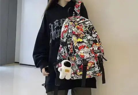 Other Cute Graffiti Print Back Pack Size ONE SIZE - 2 Thumbnail