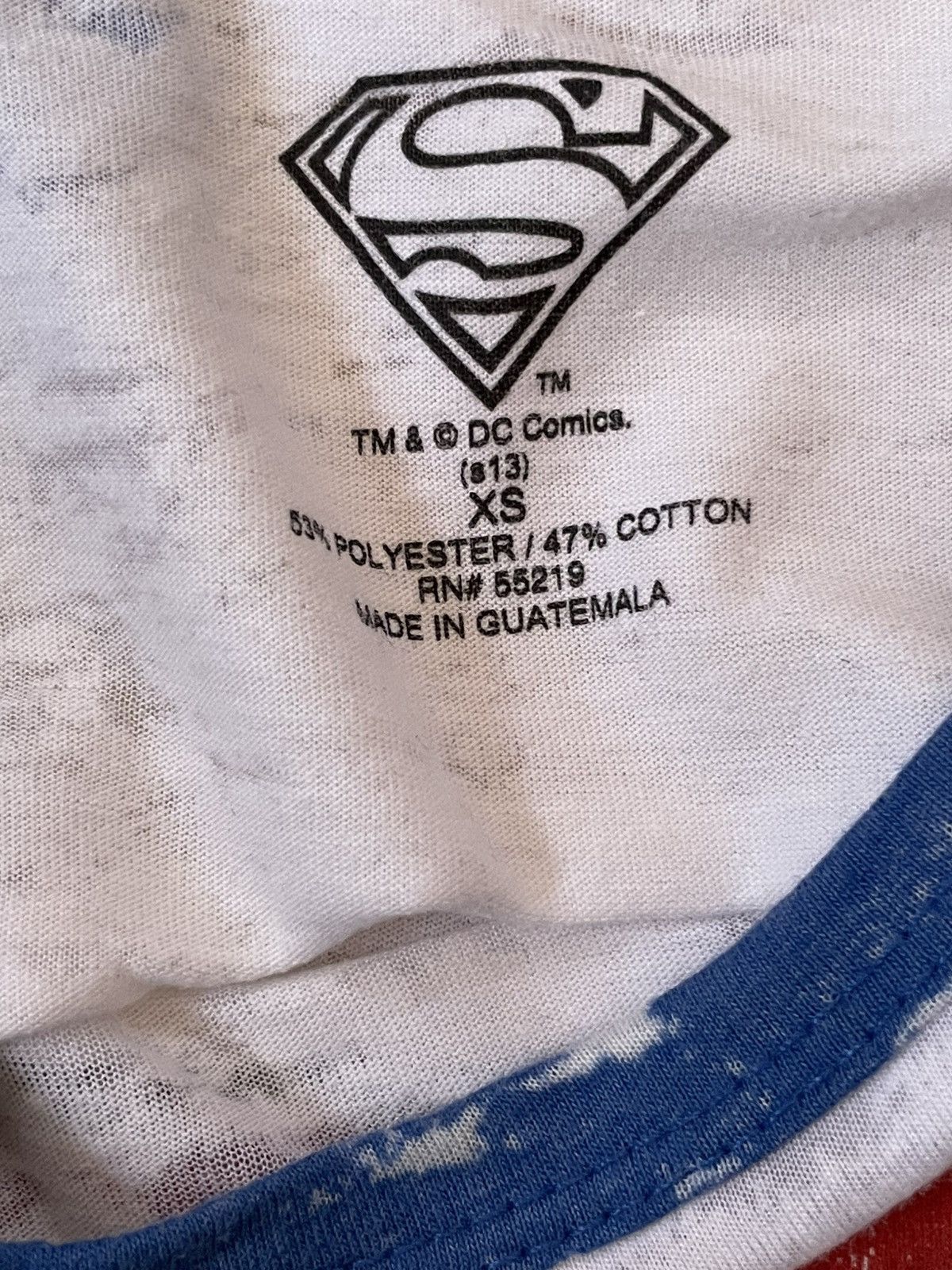 DC Comics SUPERMAN BIG LOGO RAGLAN LS T-SHIRT Size XS / US 0-2 / IT 36-38 - 4 Thumbnail