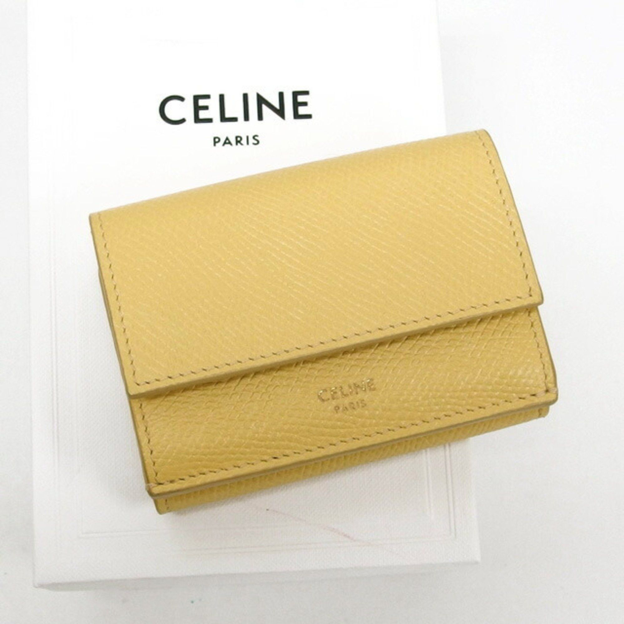 image of Celine Small Trifold Wallet Light Yellow, Women's