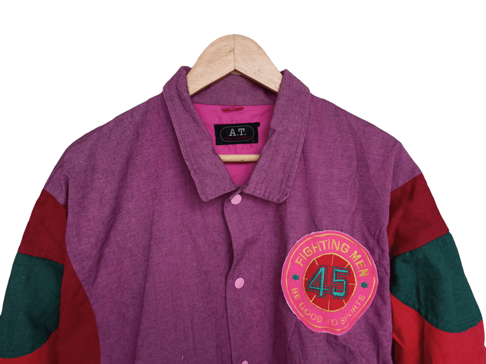 Vintage A.T Player Bomber Jacket Big Spellout At The Back Size US L / EU 52-54 / 3 - 13 Thumbnail