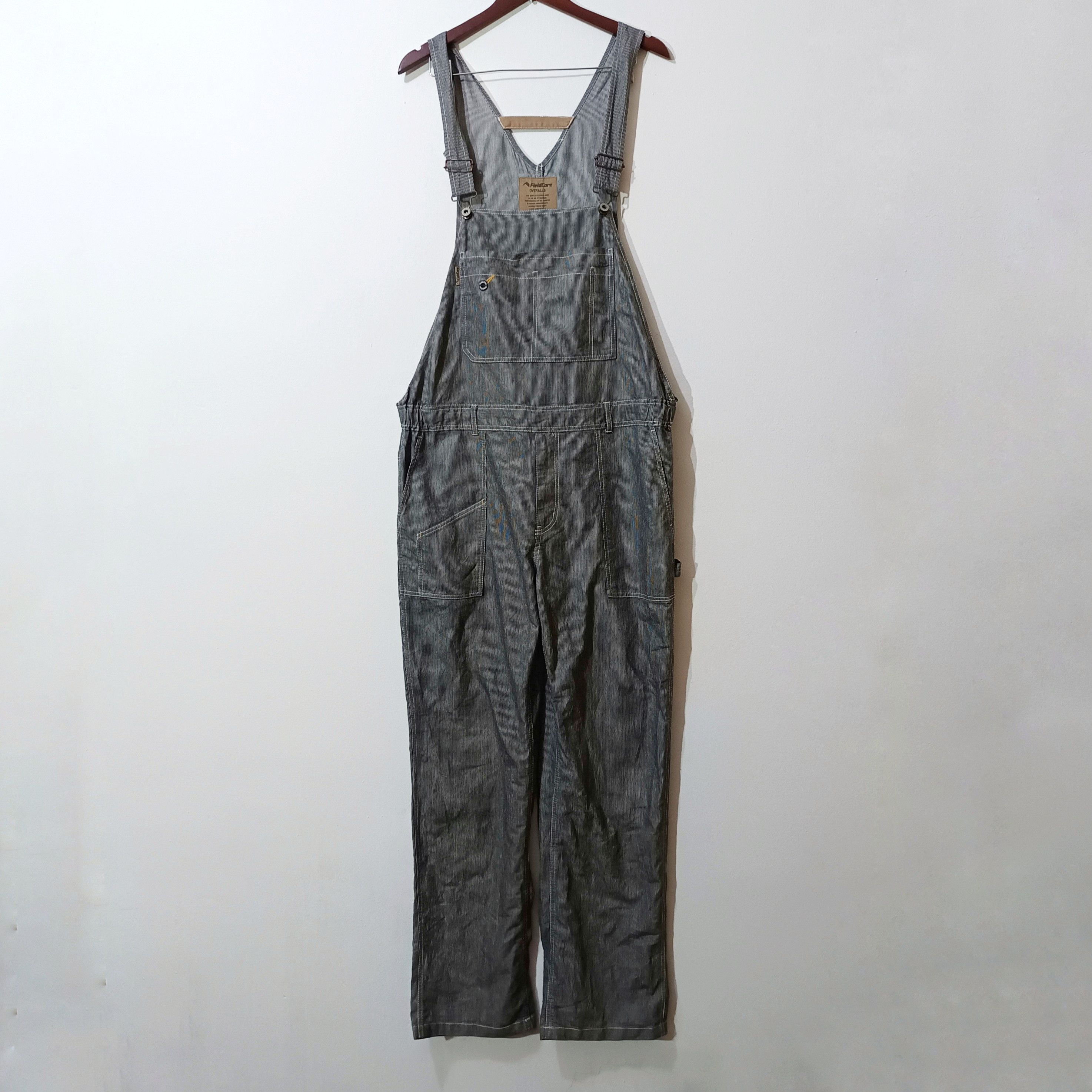Japanese Brand FIELDCORE OVERALL STRIPED JEANS Size US 34 / EU 50 - 1 Thumbnail