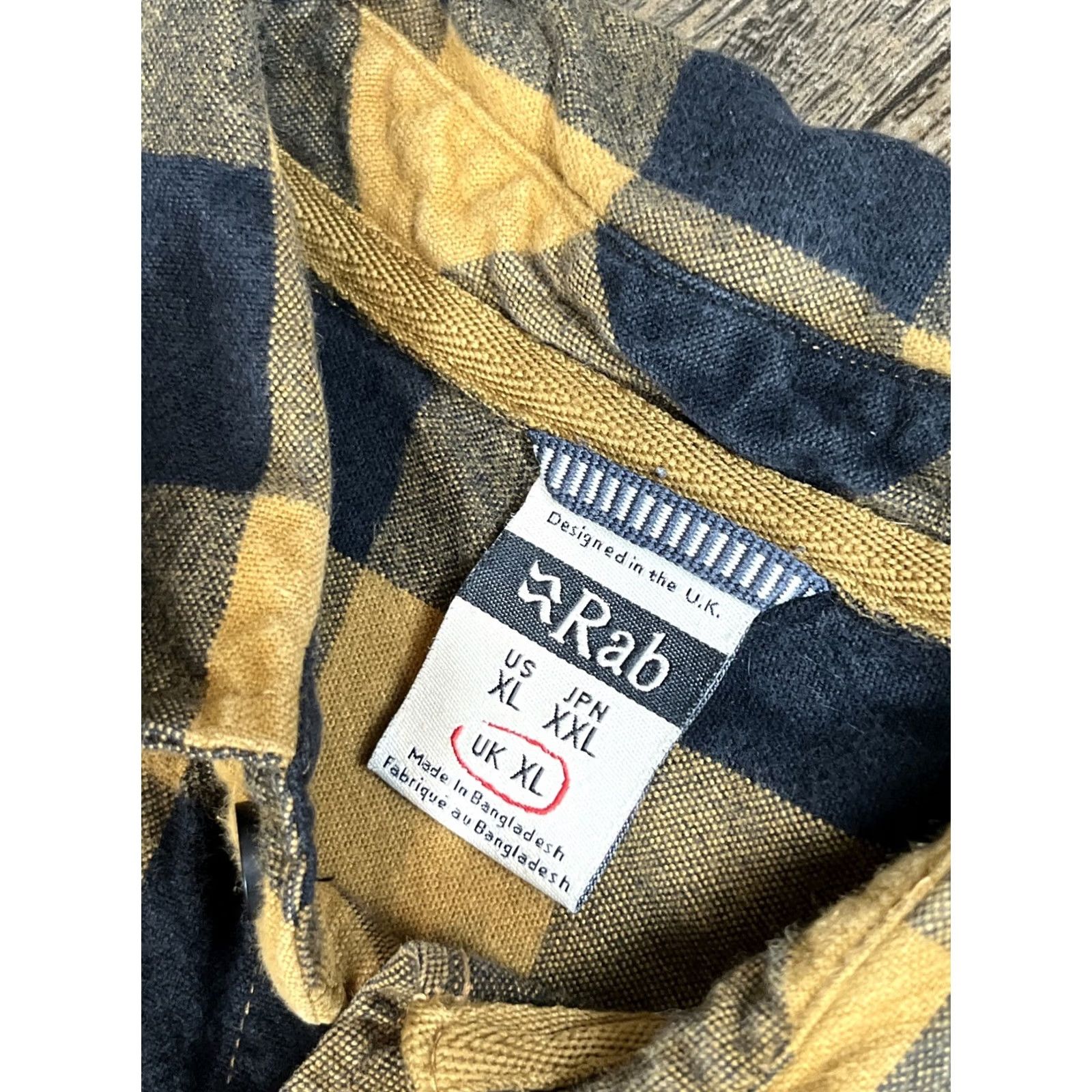 Rab Rab Button-Up Shirt XL Gold Check Flannel Cotton Men Size US XL / EU 56 / 4 - 5 Thumbnail