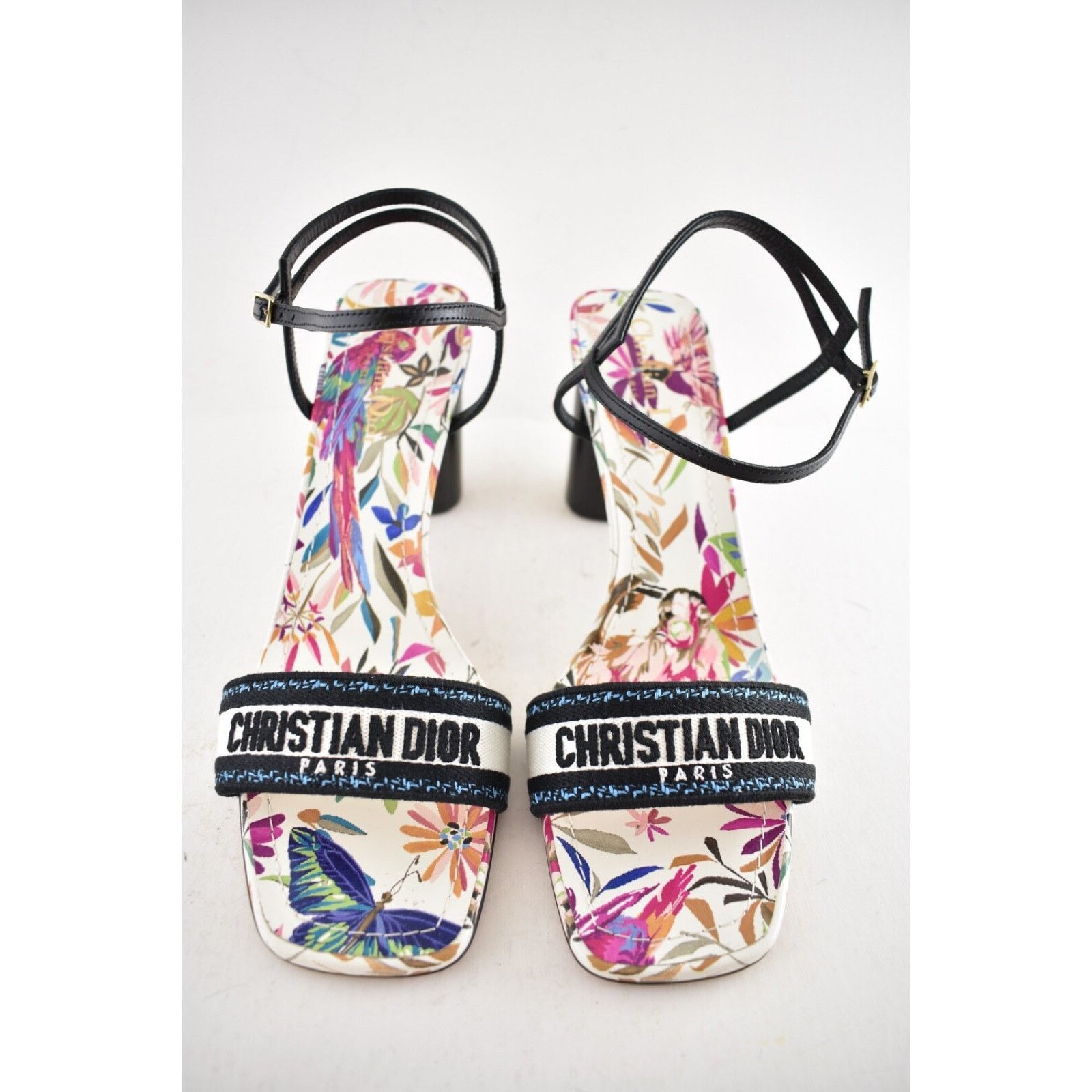 Dior Dior TDJ Fantastica Black Blue Dway Heeled Sandal Ankle Size US 9.5 / IT 39.5 - 7 Thumbnail