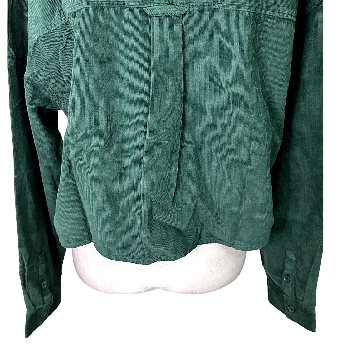 BP. BP Crop Shirt Jacket Button-Up Corduroy Green Women's M NWT Size M / US 6-8 / IT 42-44 - 7 Thumbnail