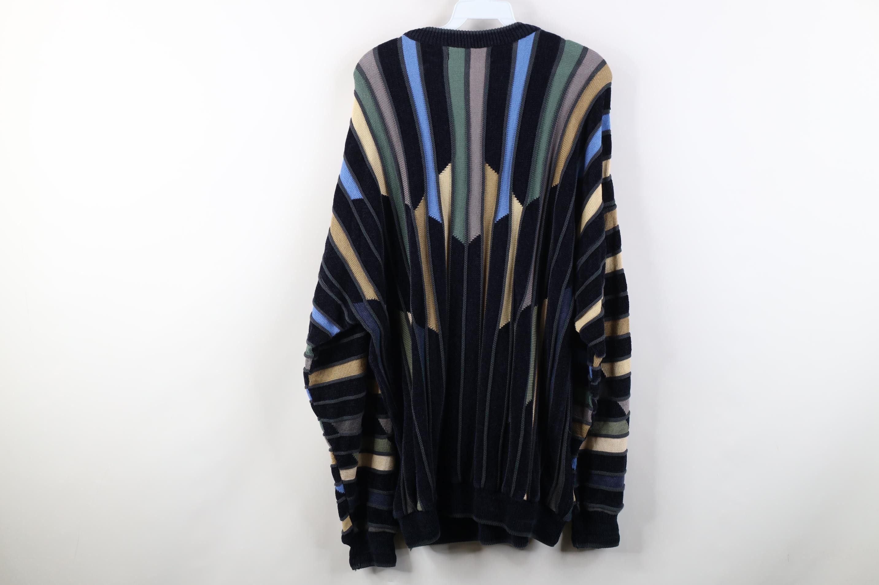 Vintage Vintage 90s Coogi Style Biggie Smalls Striped Knit Sweater Size US XL / EU 56 / 4 - 9 Thumbnail