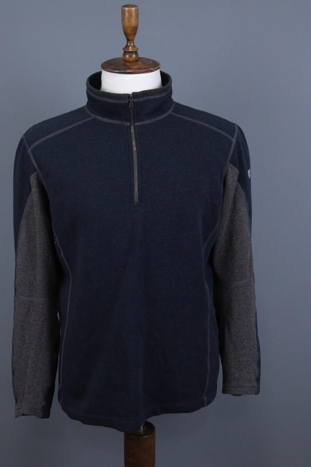 Kuhl Kuhl Vintage Blue 1/4 Zip Collorblock Fleece Jacket Size XL Size US XL / EU 56 / 4 - 1 Thumbnail