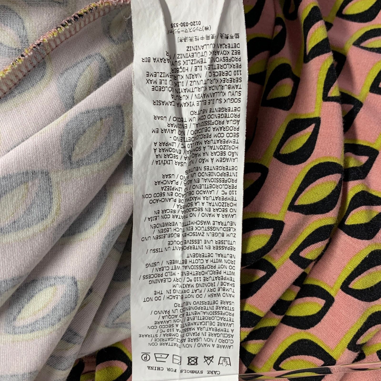 Max Mara Size XL Pink Black Yellow Viscose Blend Abstract Wrap Dress Size XL / US 12-14 / IT 48-50 - 8 Thumbnail