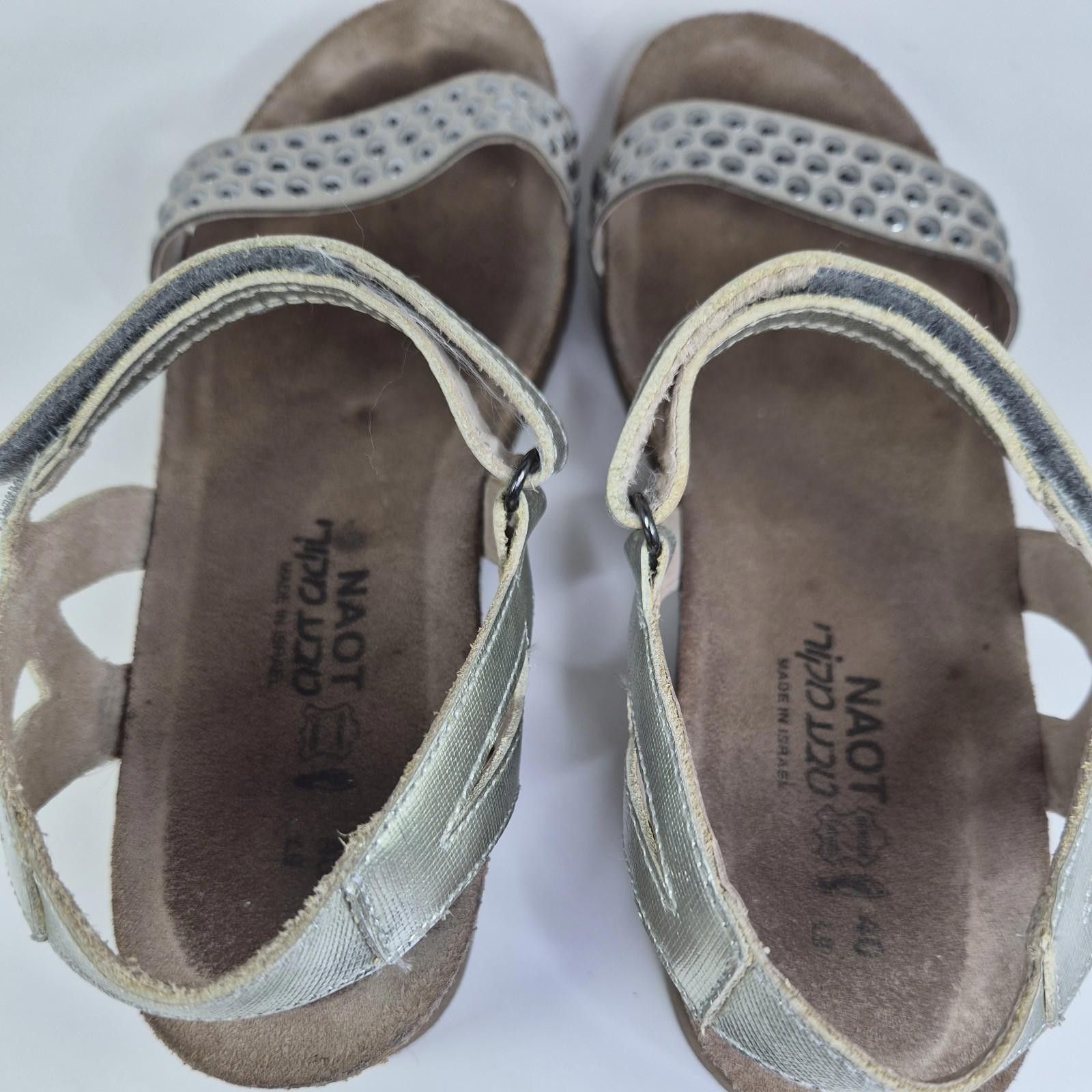 Dries Van Noten NAOT Women Sz9 Hero Strappy Wedge Silver Boho Sandals Size US 9 / IT 39 - 8 Thumbnail