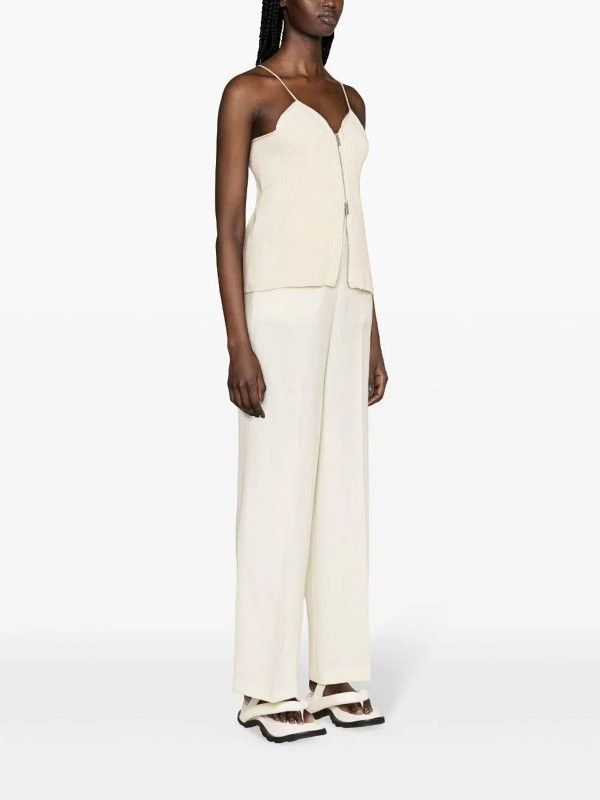 Jil Sander o1y1025 Sleeveless Blouse in Cream Size S / US 4 / IT 40 - 2 Thumbnail