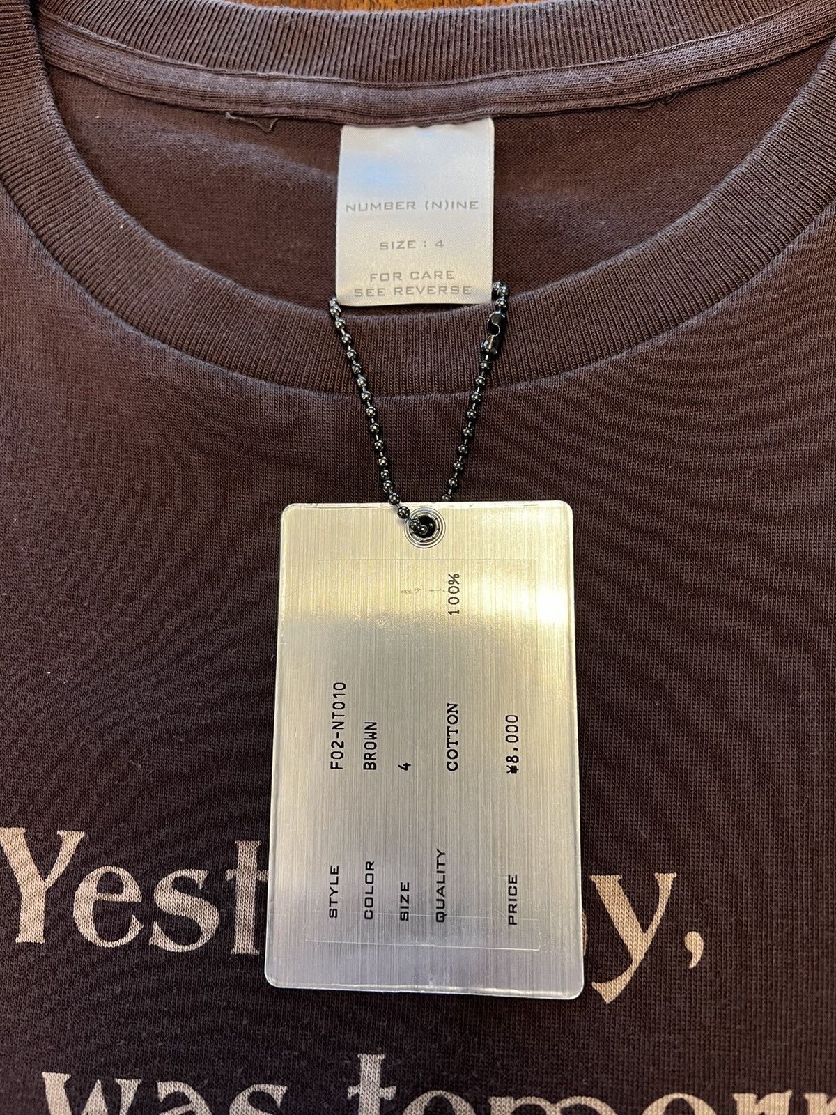 Number (N)ine Number (N)ine AW2002 George Harrison Quote Tee Size US L / EU 52-54 / 3 - 3 Thumbnail